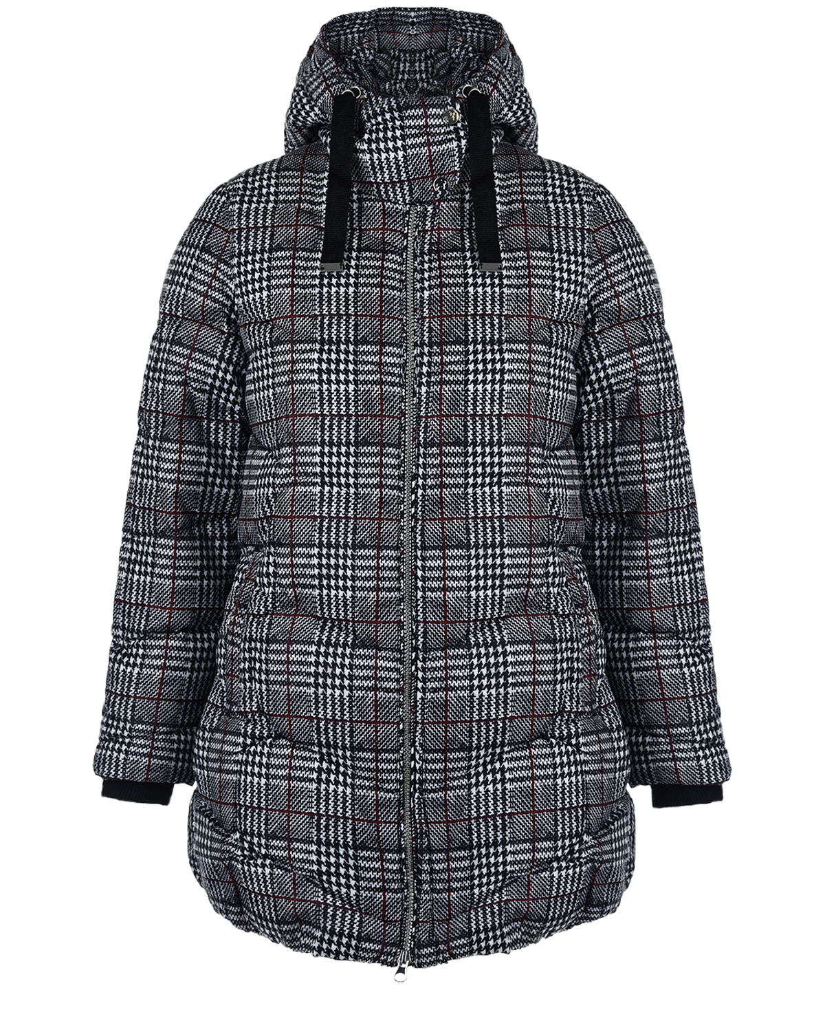 Куртка в клетку прямого кроя Junior Republic детская, размер 146/152, цвет серый - фото 1
