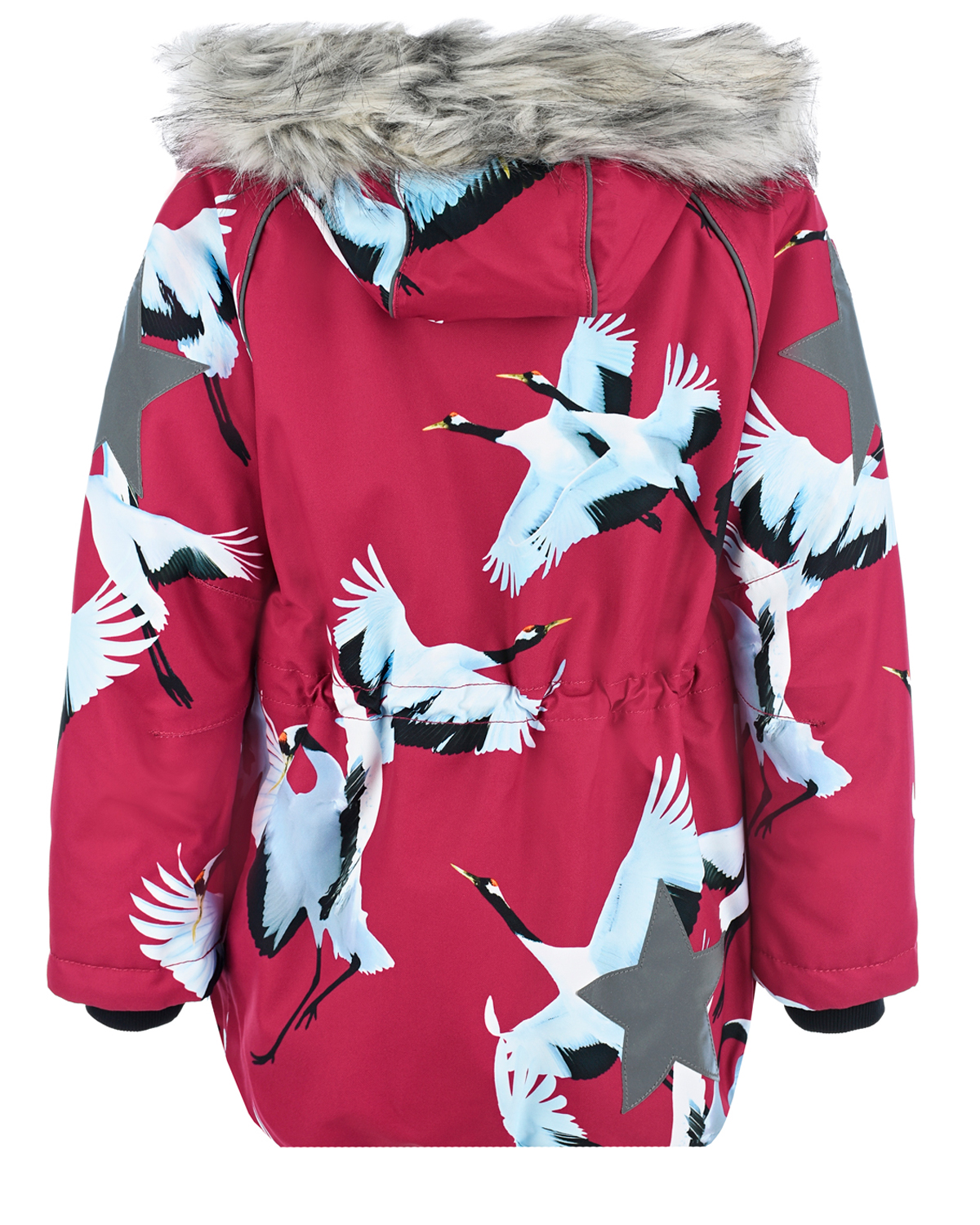 Бордовая куртка с принтом "птицы" Molo детская, размер 104, цвет бордовый - фото 2