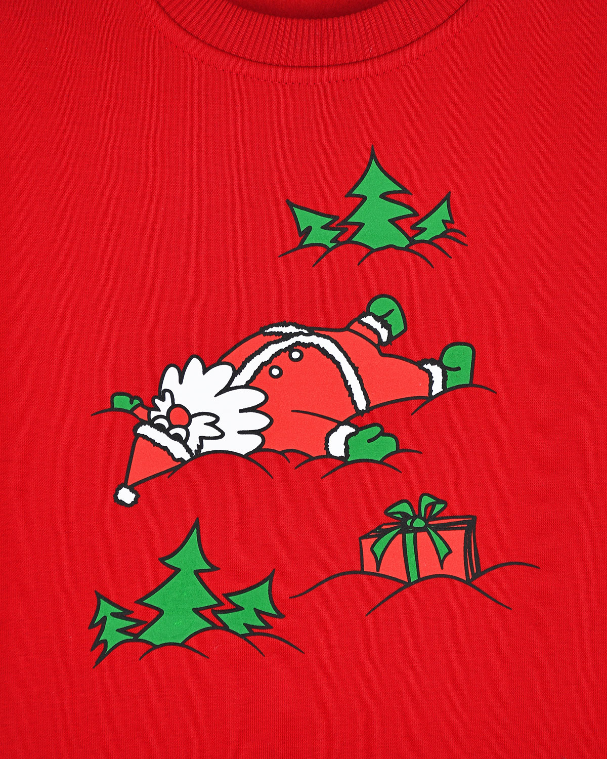 Красный свитшот с принтом "Уставший Санта" Dan Maralex детский, размер 128 - фото 3