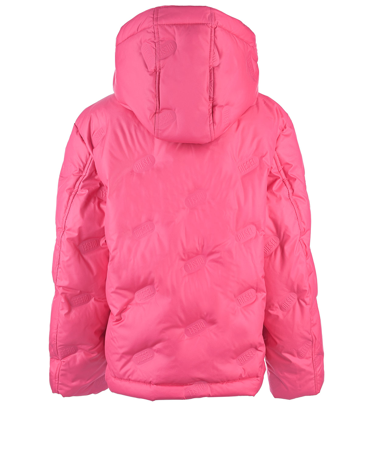 Розовая куртка-пуховик с капюшоном Diesel детская, размер 128, цвет розовый - фото 2
