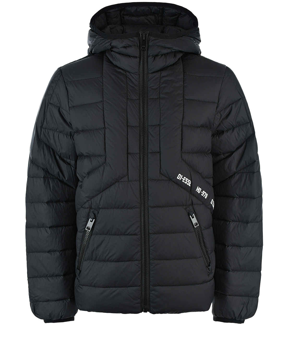Черная стеганая куртка Diesel детская, размер 104, цвет черный - фото 1