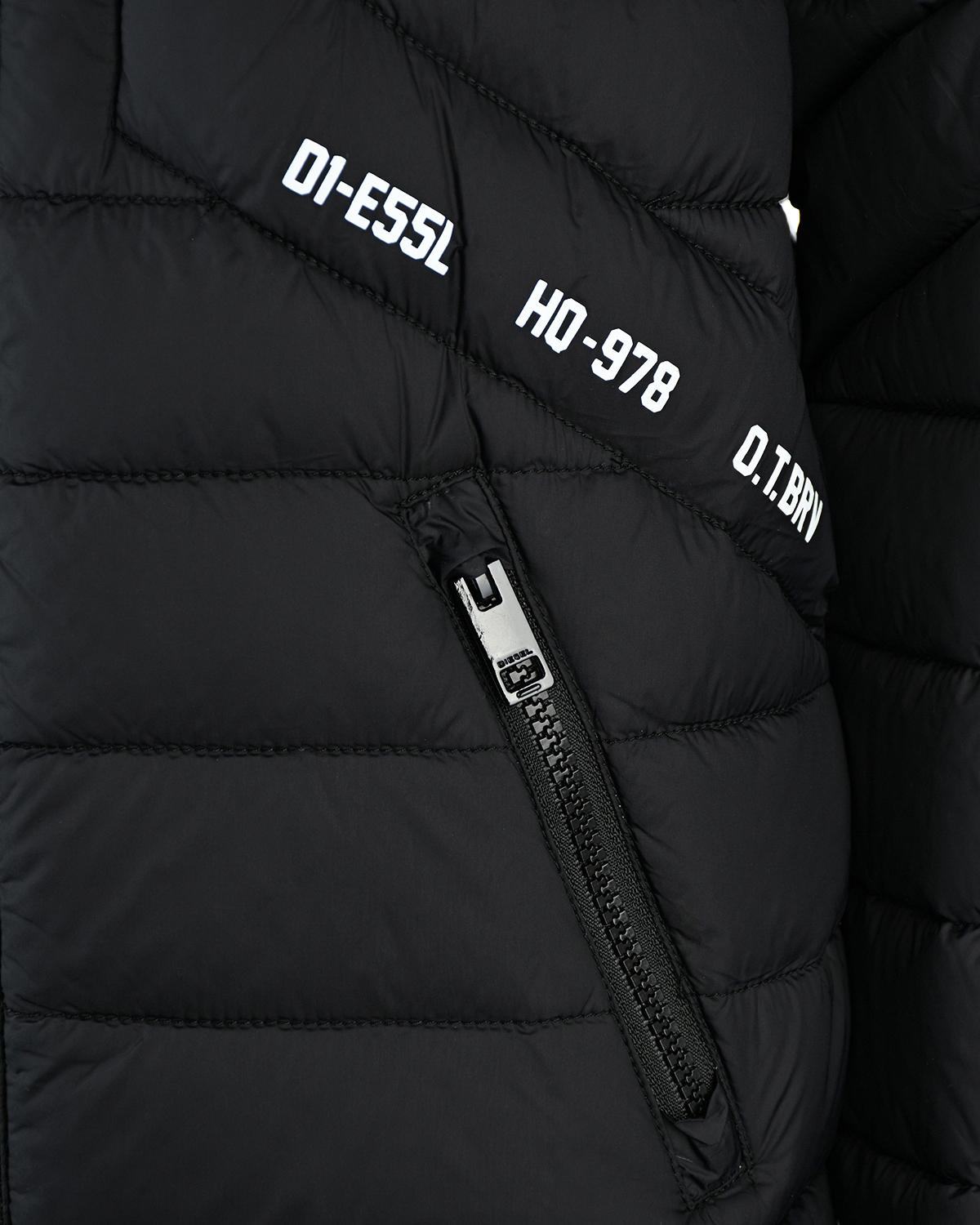Черная стеганая куртка Diesel детская, размер 104, цвет черный - фото 3