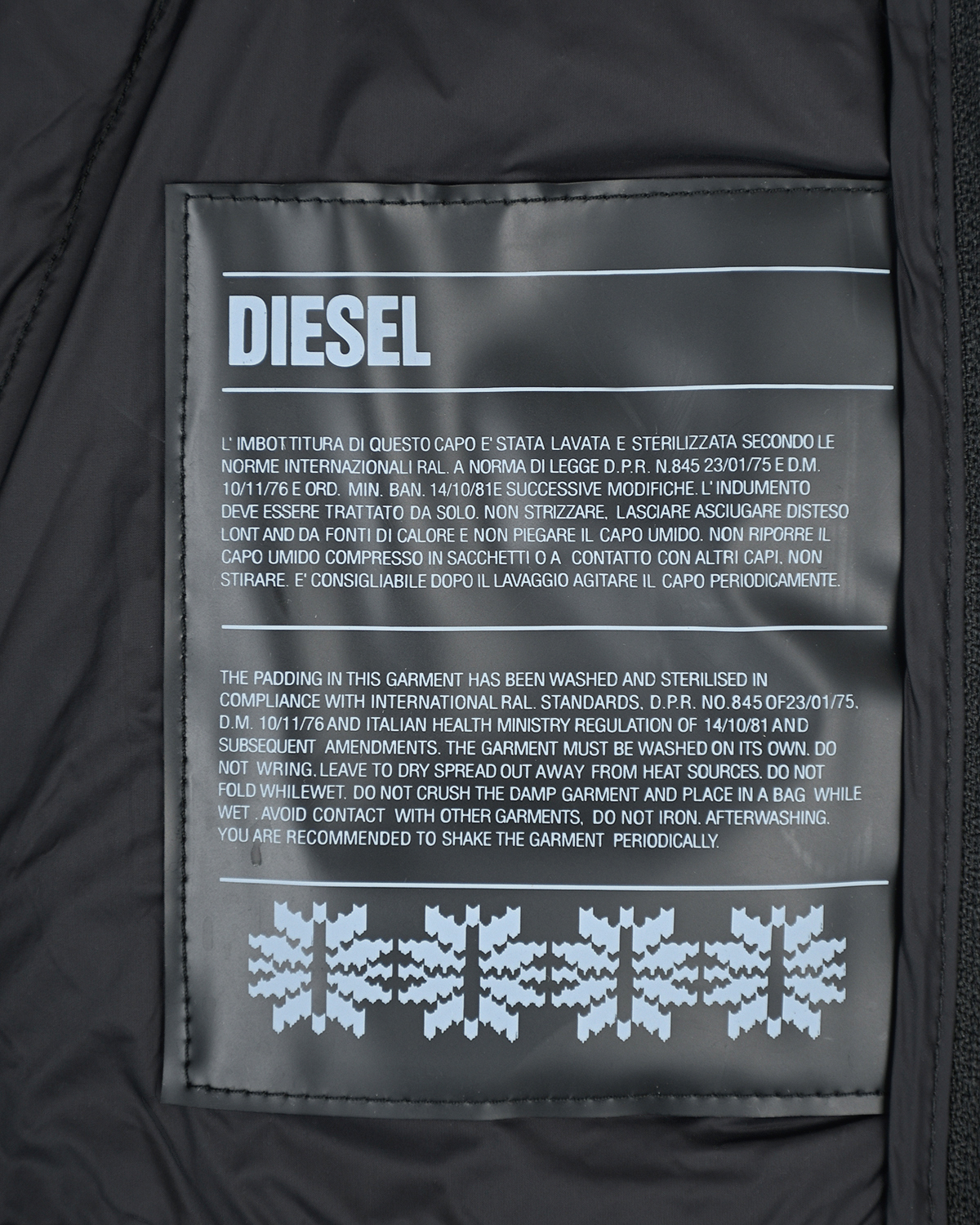 Черная стеганая куртка Diesel детская, размер 104, цвет черный - фото 7
