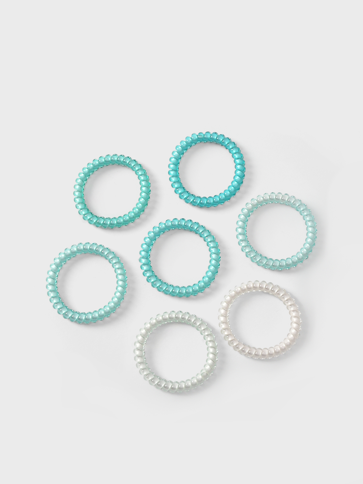 Набор резинок пружинок для волос цвет бирюзовый 7 шт Tais 1099₽