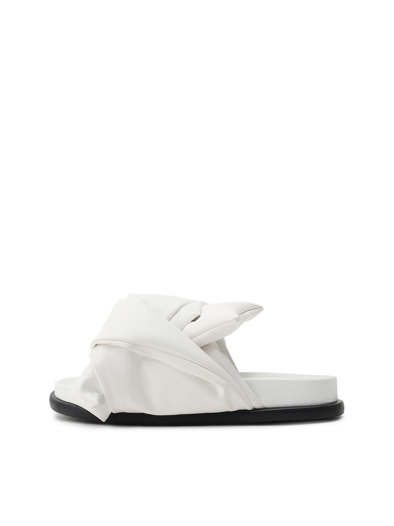 Шлепанцы с декоративным узлом, белые N21