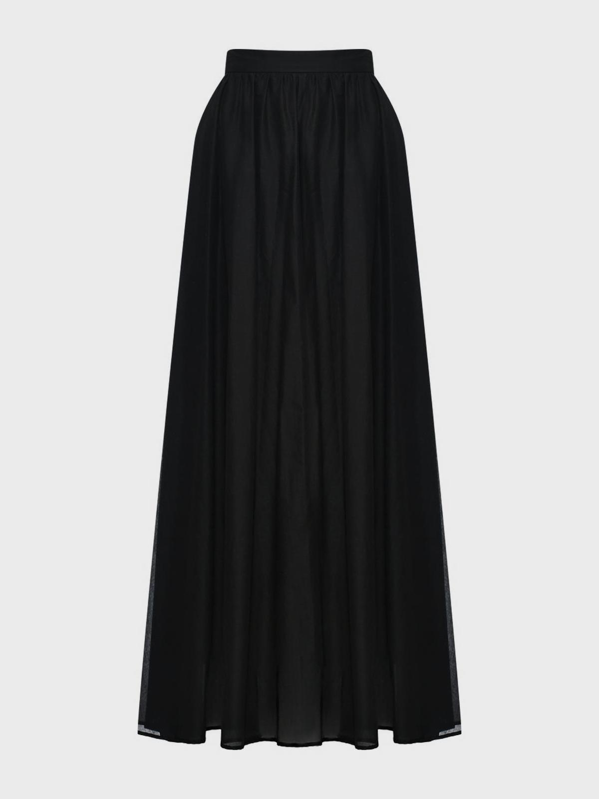 Юбка макси с баской, черная SHADE