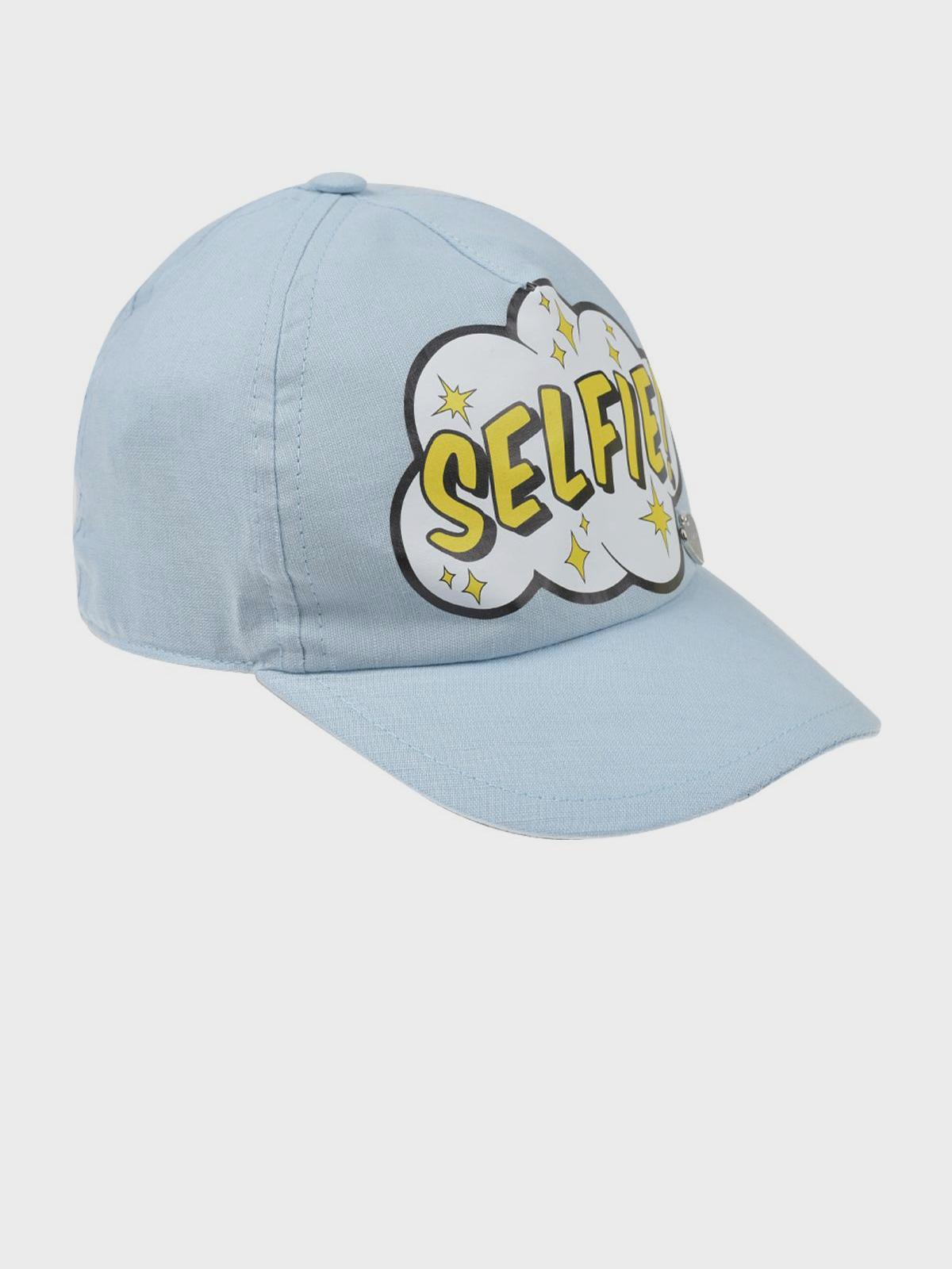 Голубая кепка с принтом "Selfie" Il Trenino