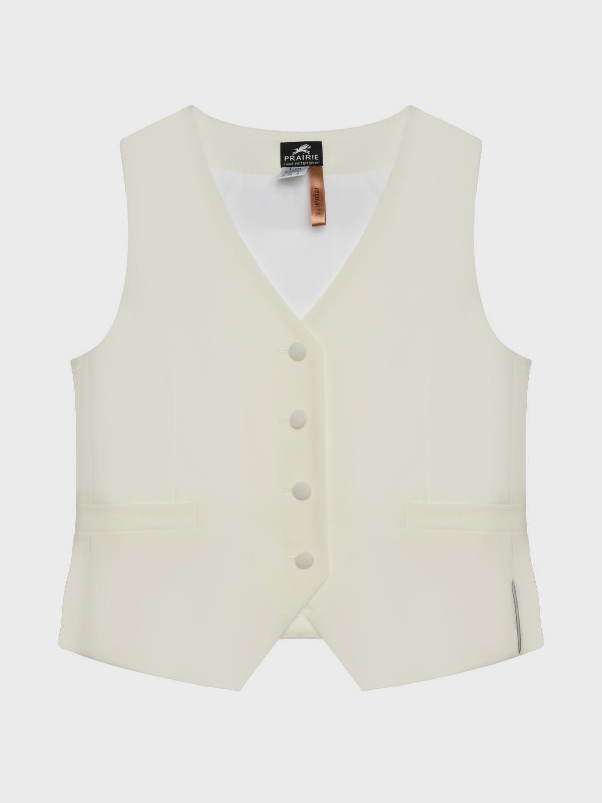 Жилет костюмный на пуговицах белый PRAIRIE Saint Petersburg 8249₽