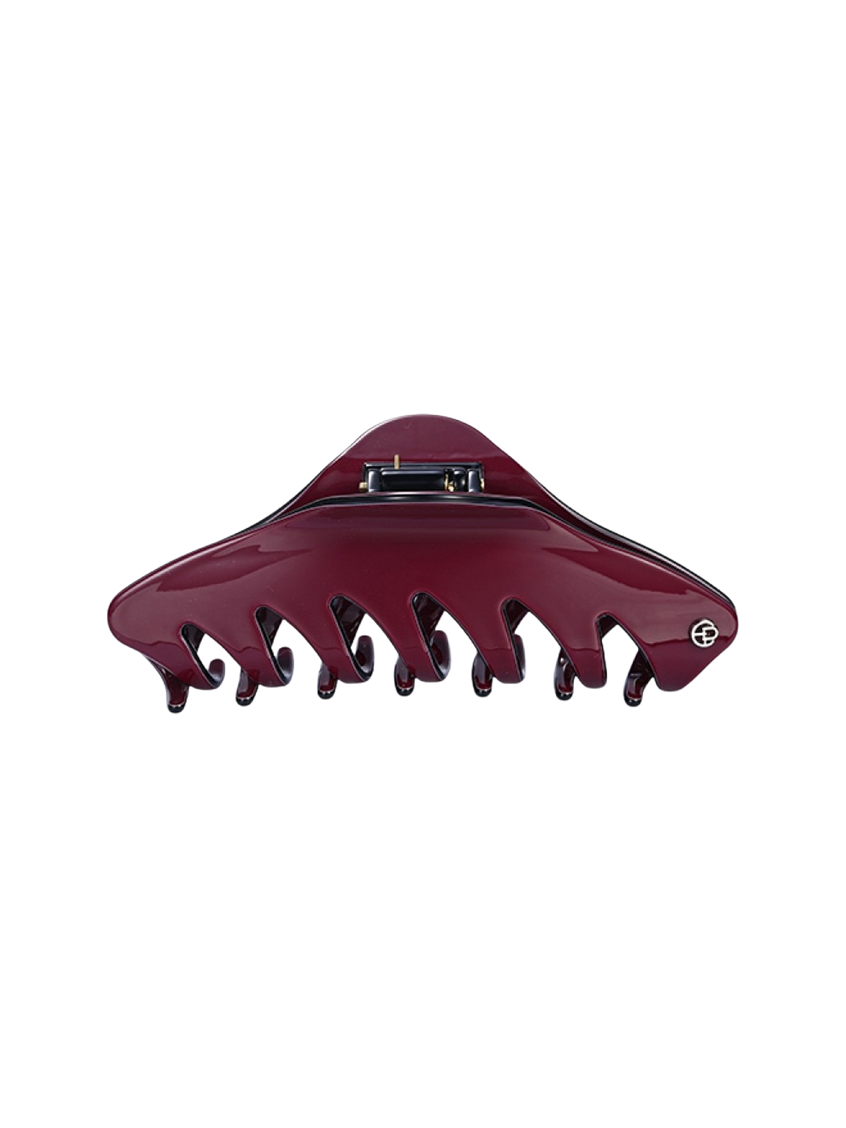 Заколка-краб большая с логотипом, бордовая EVITA PERONI