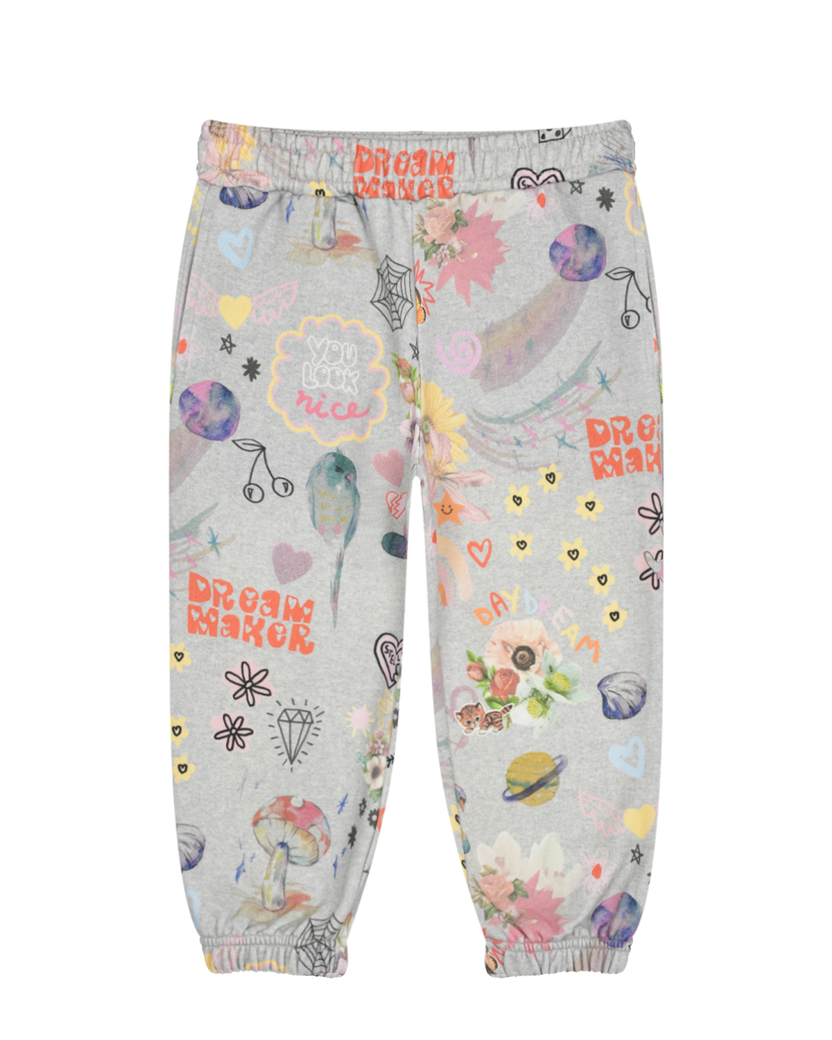 Серые спортивные брюки с цветочным принтом Stella McCartney