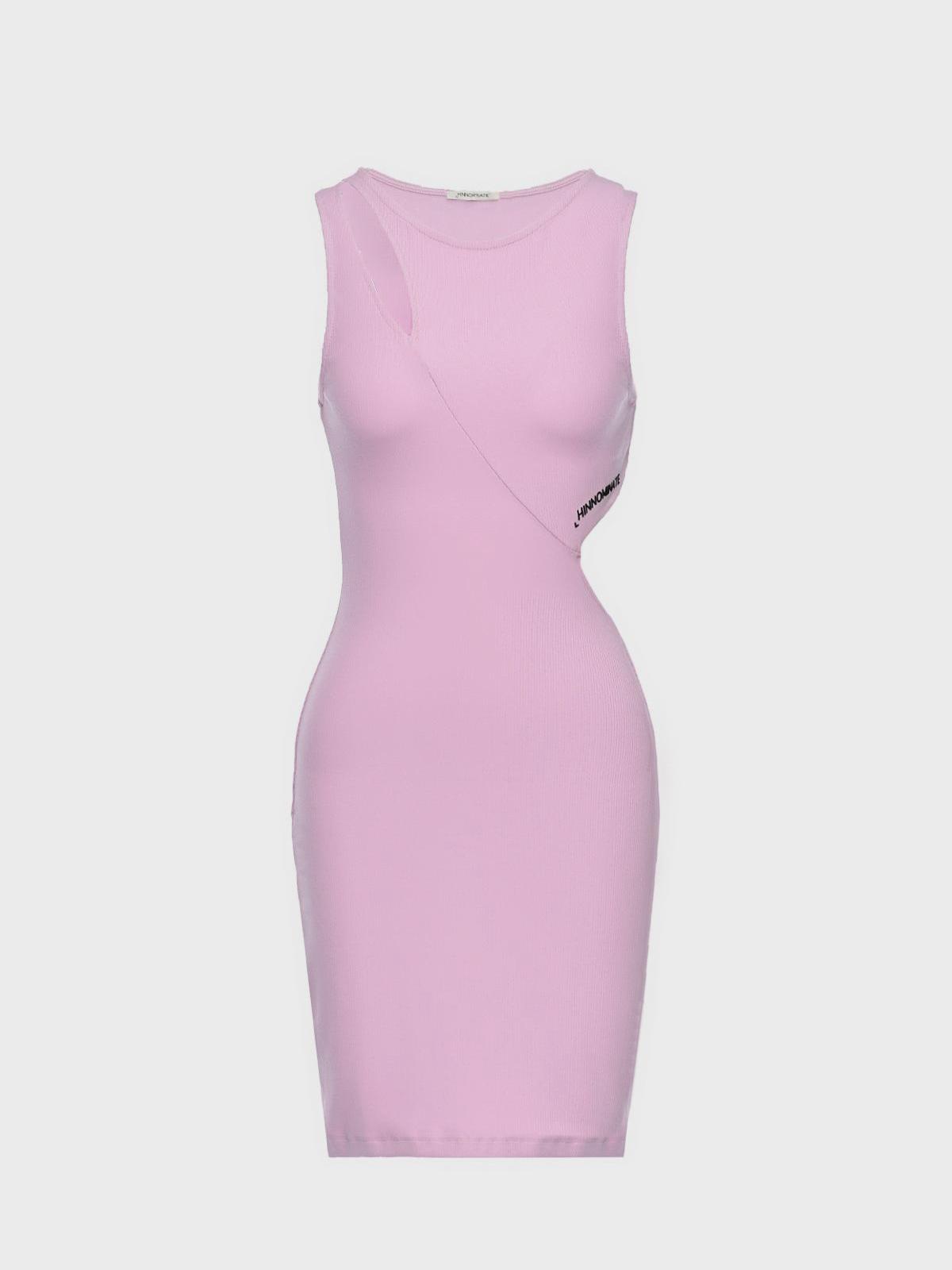 Мини-платье с разрезами, розовое Hinnominate