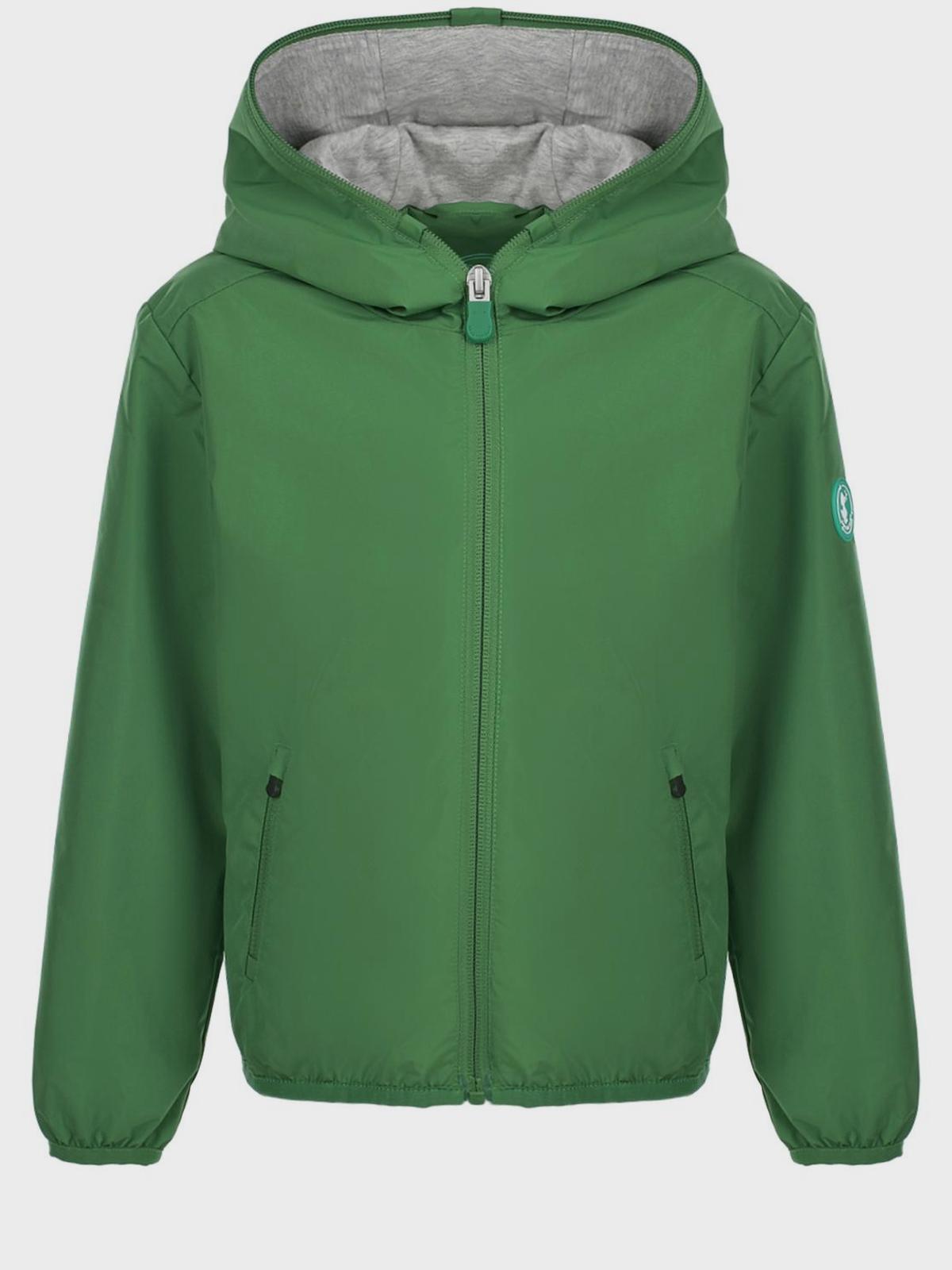 Зеленая ветровка с капюшоном Save the Duck