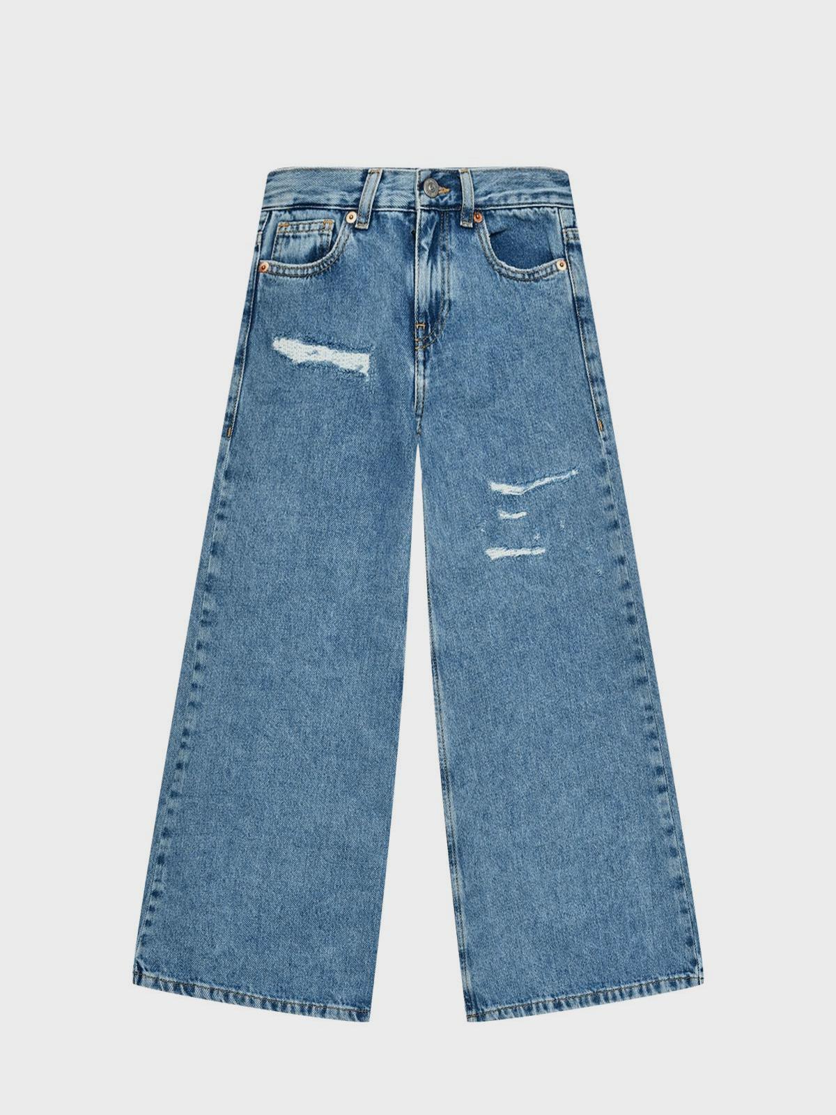 Джинсы свободного кроя с разрезами MM6