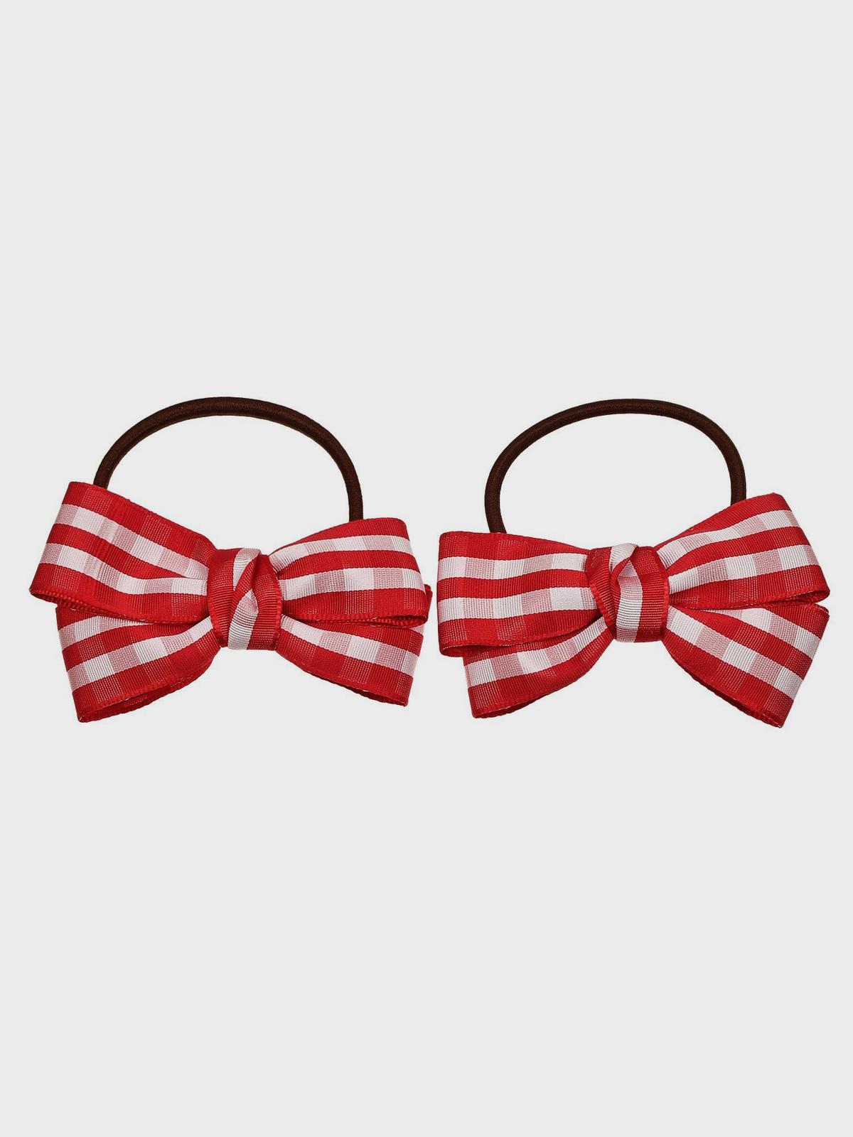 Резинка для волос с красным бантиком в клетку 2 шт Tais 1599₽