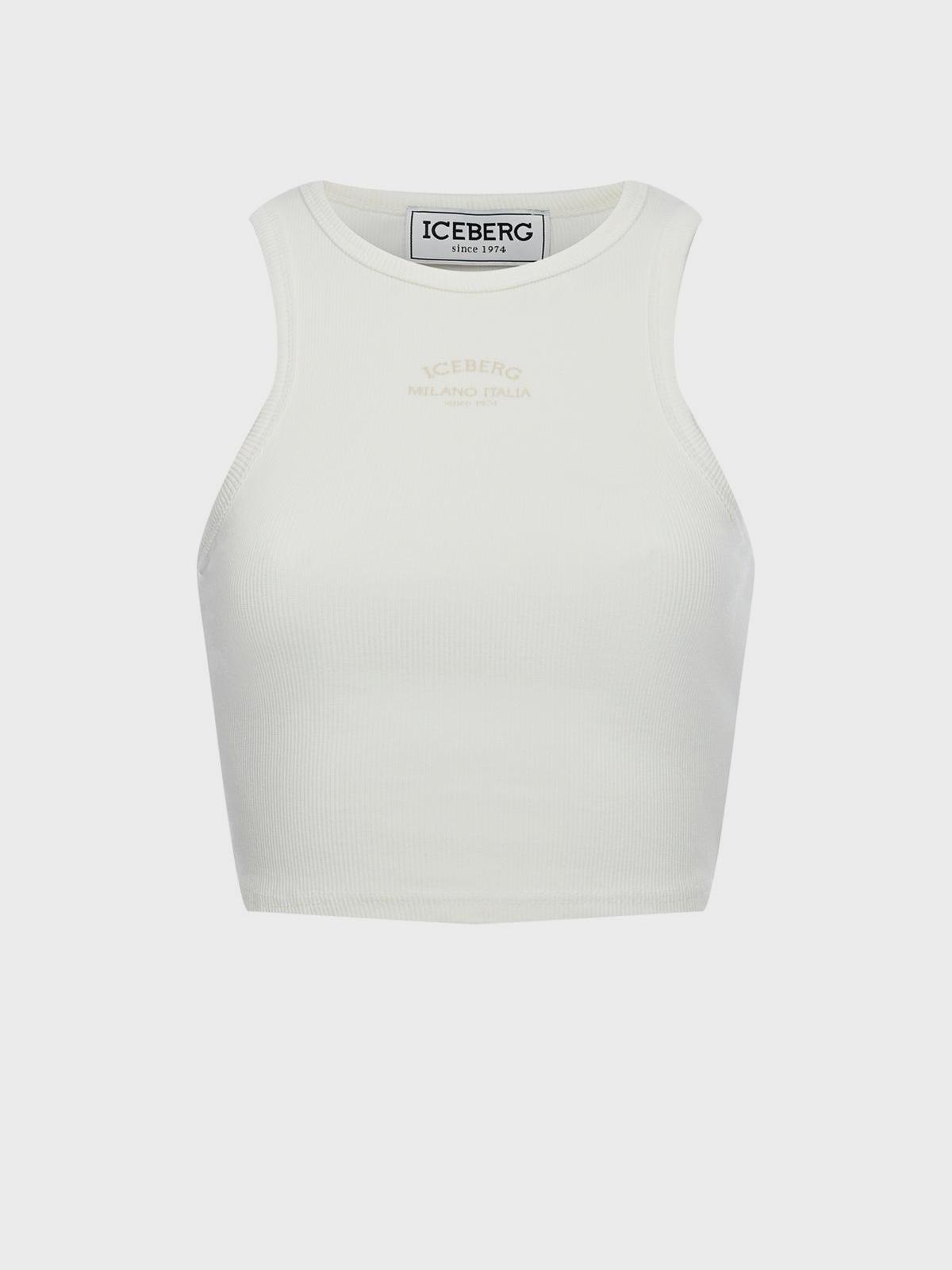 Топ белый, лого на груди Iceberg