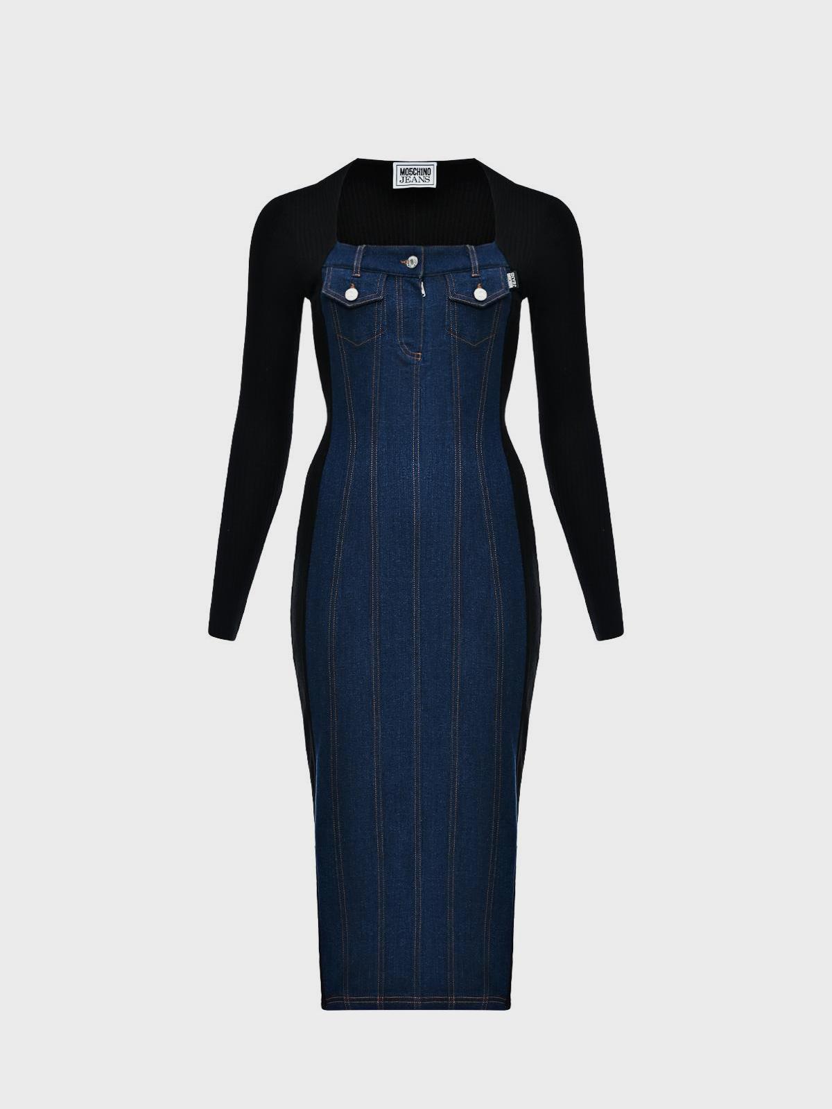 Комбинированное трикотажное платье  Mo5ch1no Jeans