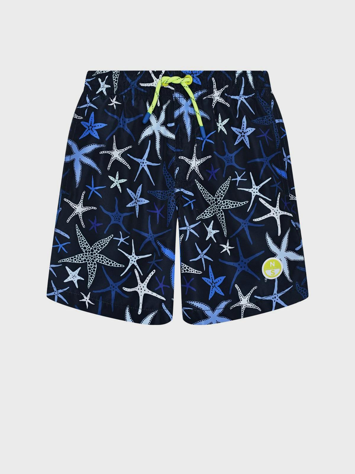 Шорты для купания с принтом морских звезд, синие NORTH SAILS