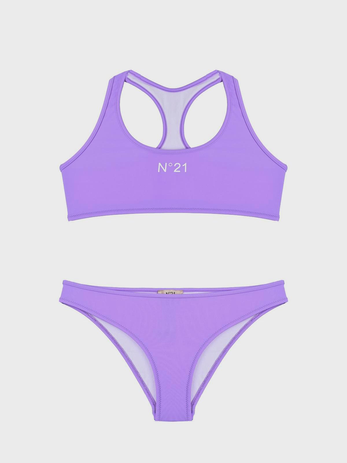 Купальник в спортивном стиле, фиолетовый N21