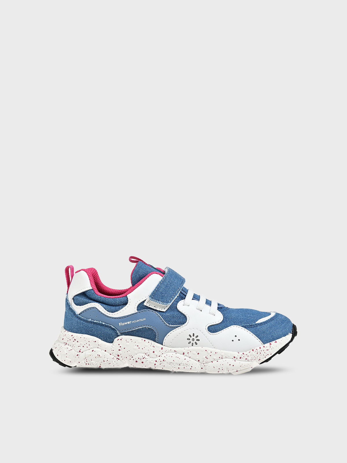 Джисновые кроссовки с белыми вставками Flower Mountain for Natur