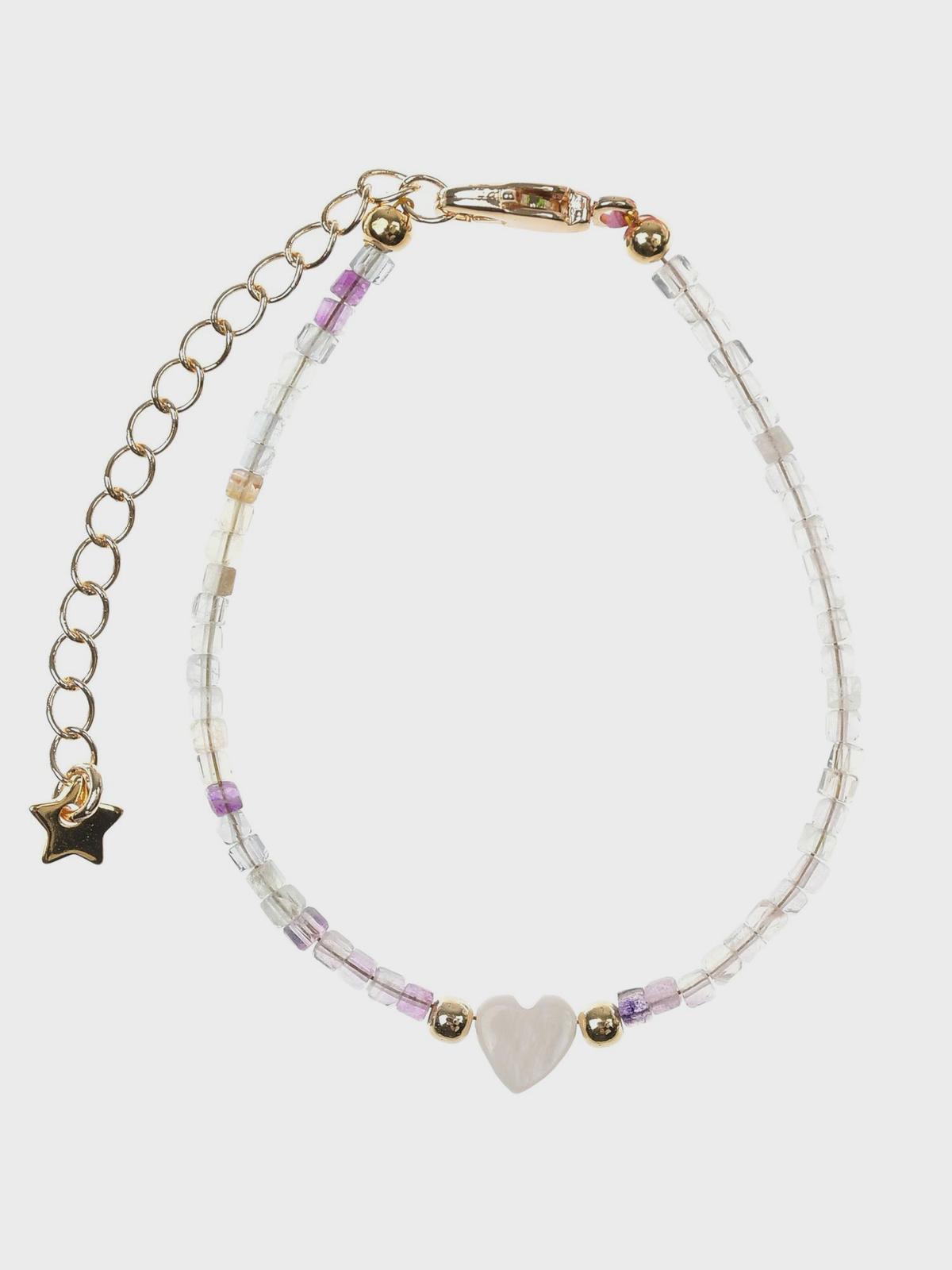 Браслет: перламутр, флюорит, латунь I Love Cameo