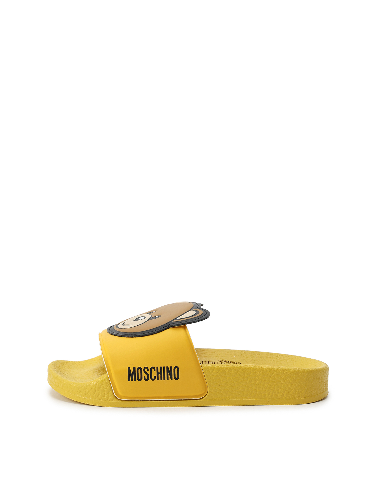 Шлепки с мишкой и логотипом желтые Moschino 11999₽