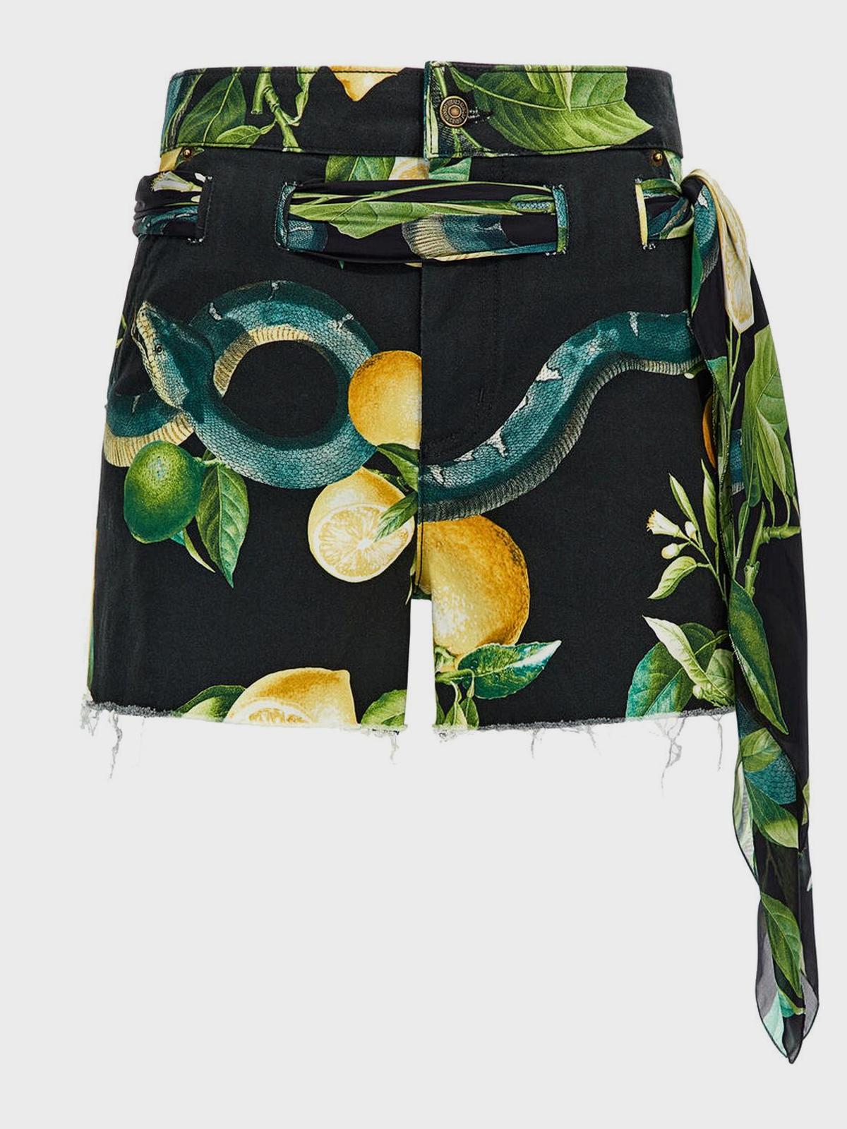 Шорты с принтом "лимоны" Roberto Cavalli