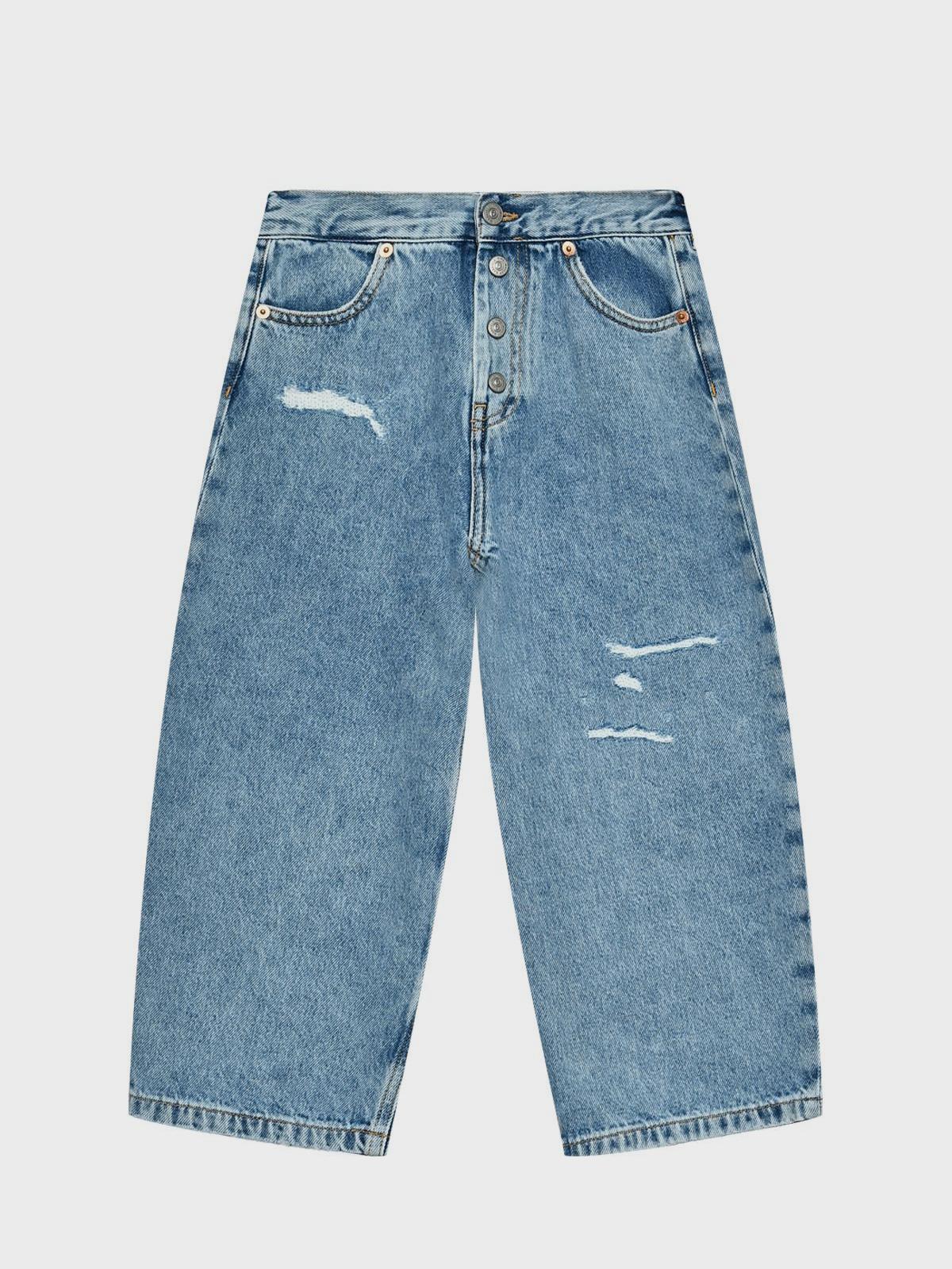 Джинсы с разрезами, голубые MM6