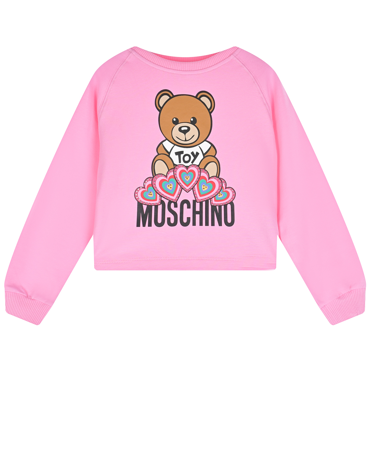 Розовый свитшот с принтом "мишка" Moschino детский