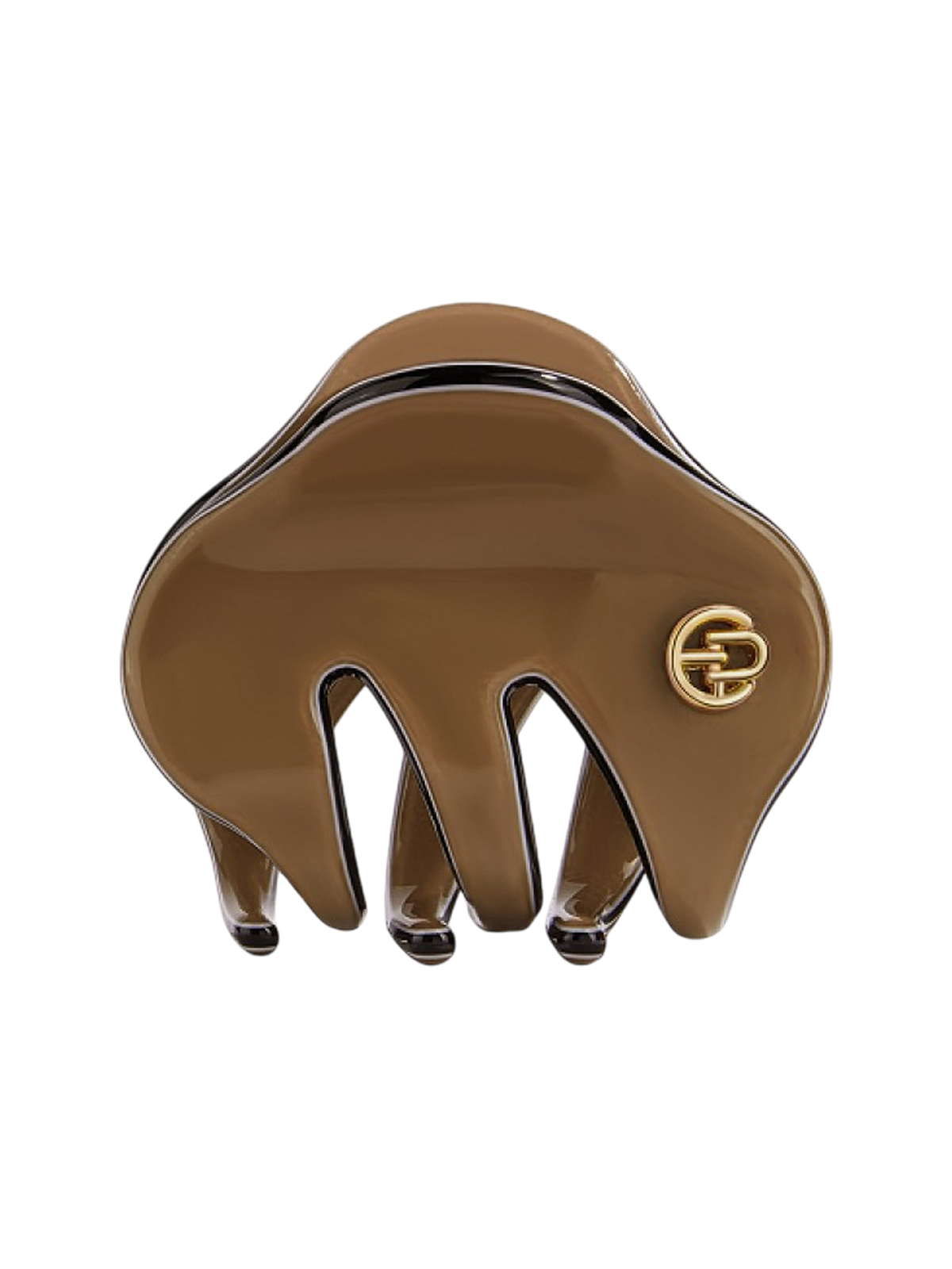 Заколка-краб маленькая с логотипом светло-коричневая EVITA PERONI 3599₽