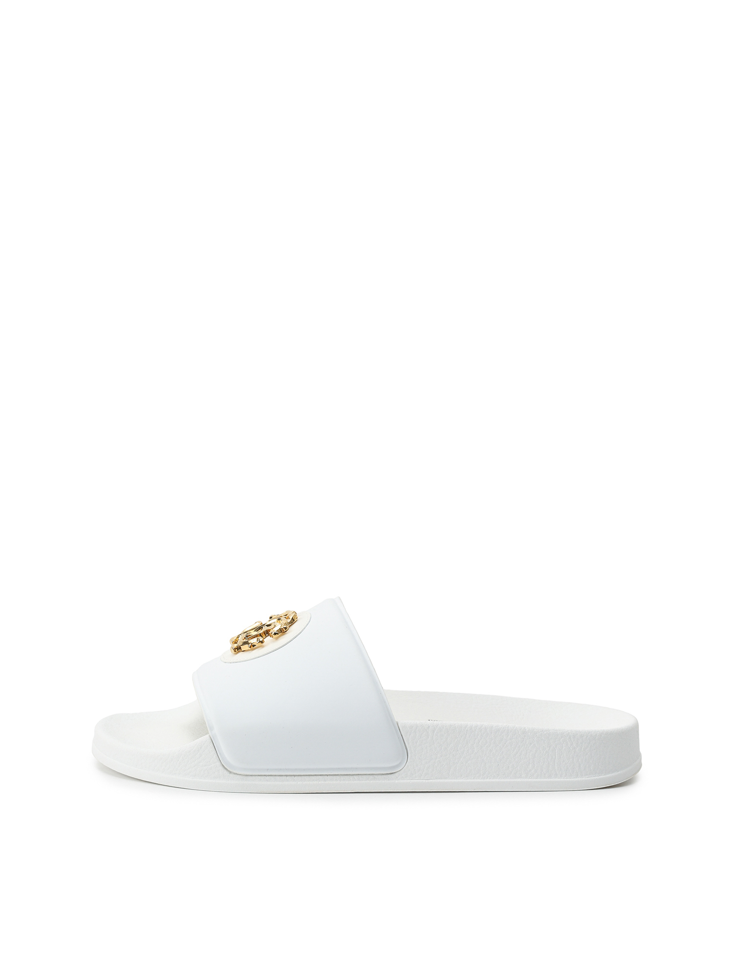 Шлепки с золотым лого Roberto Cavalli