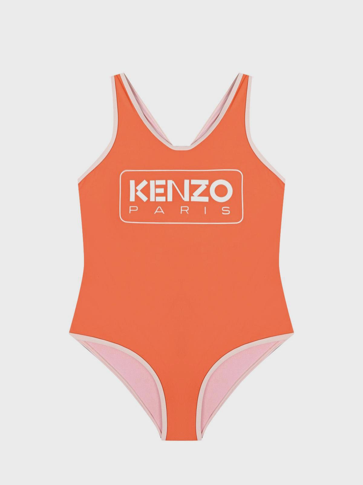 Купальник с логотипом на груди, оранжевый KENZO