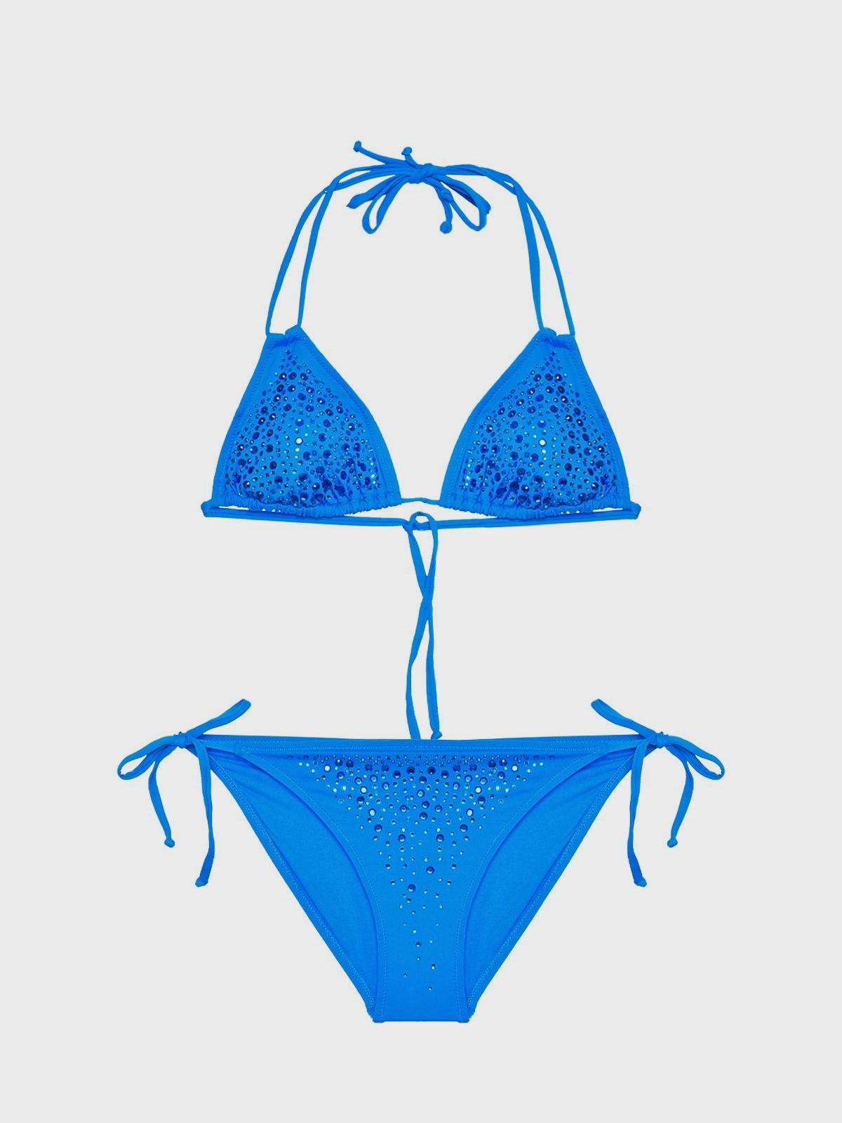 Купальник раздельный Bikini Teeny set с камнями, синий NATAYAKIM