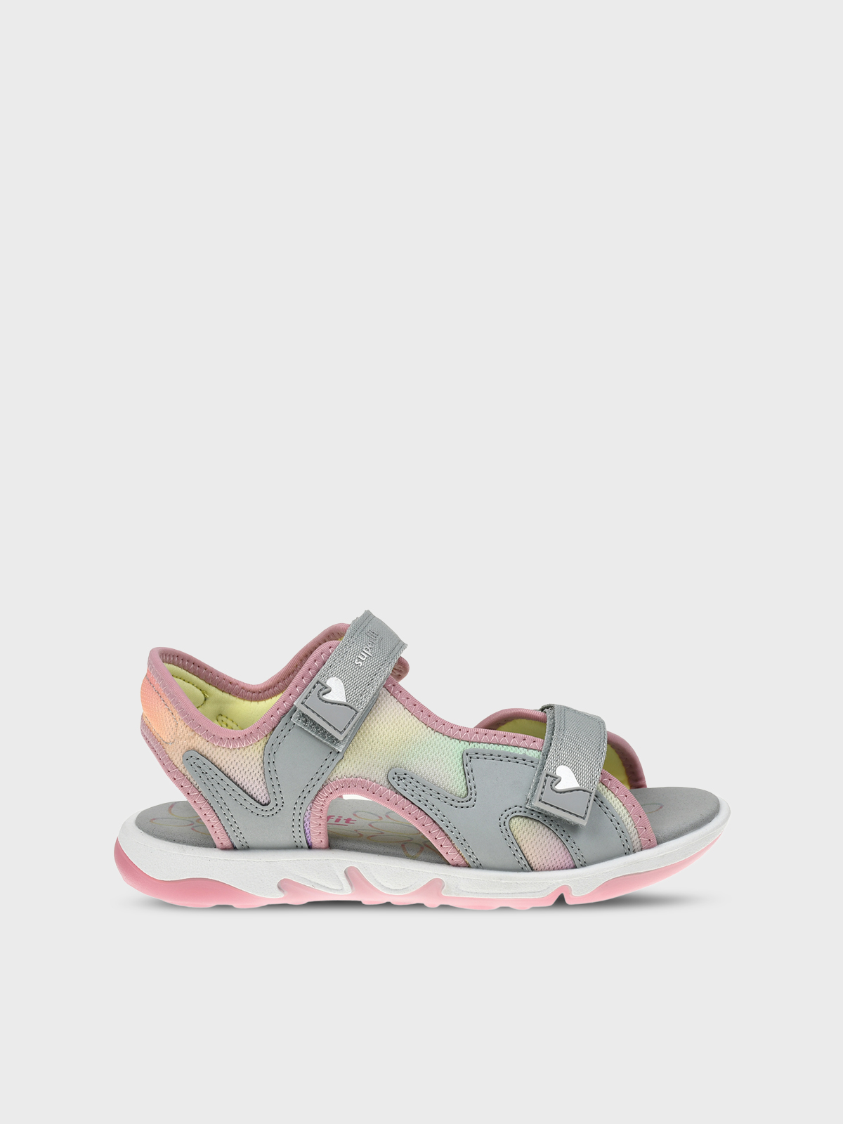 Босоножки с розовым кантом серые SUPERFIT 12999₽