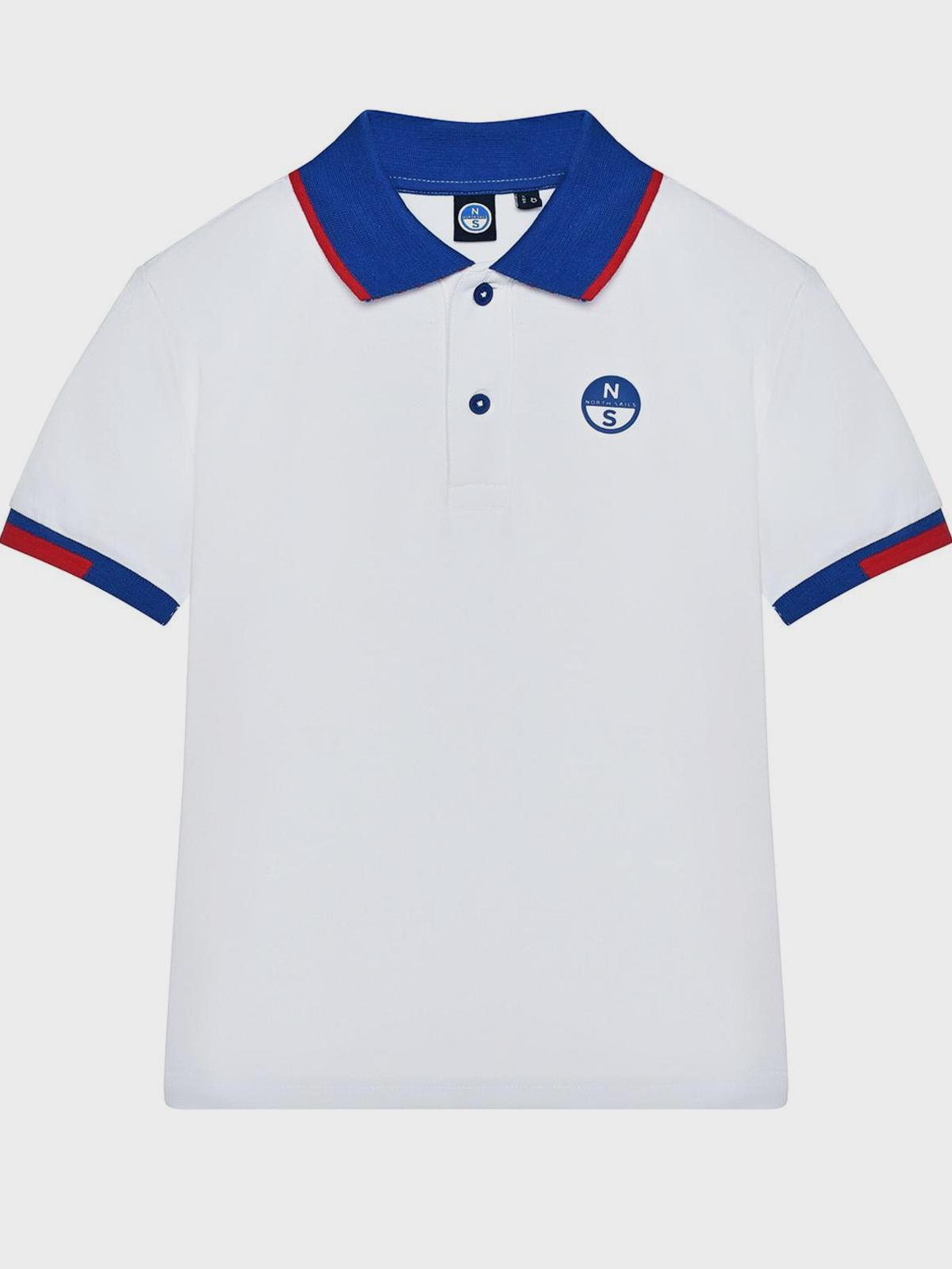 Футболка - поло с логотипом, белая NORTH SAILS
