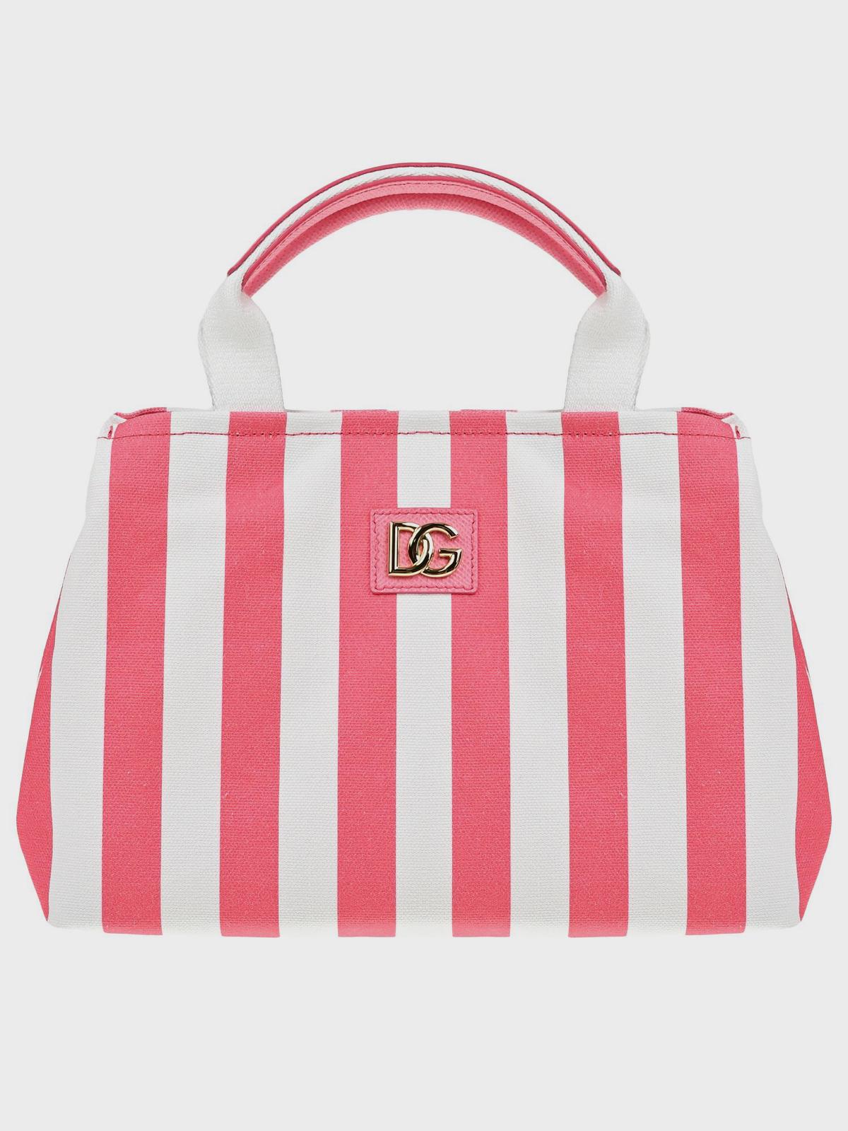 Сумка в бело-розовую полоску Dolce&Gabbana