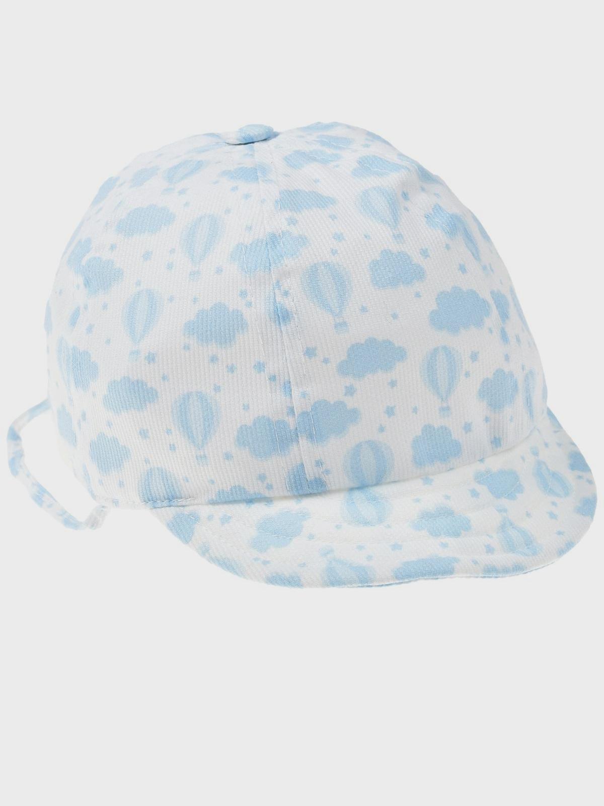 Светло-синяя кепка с принтом "облака и воздушные шары" Catya