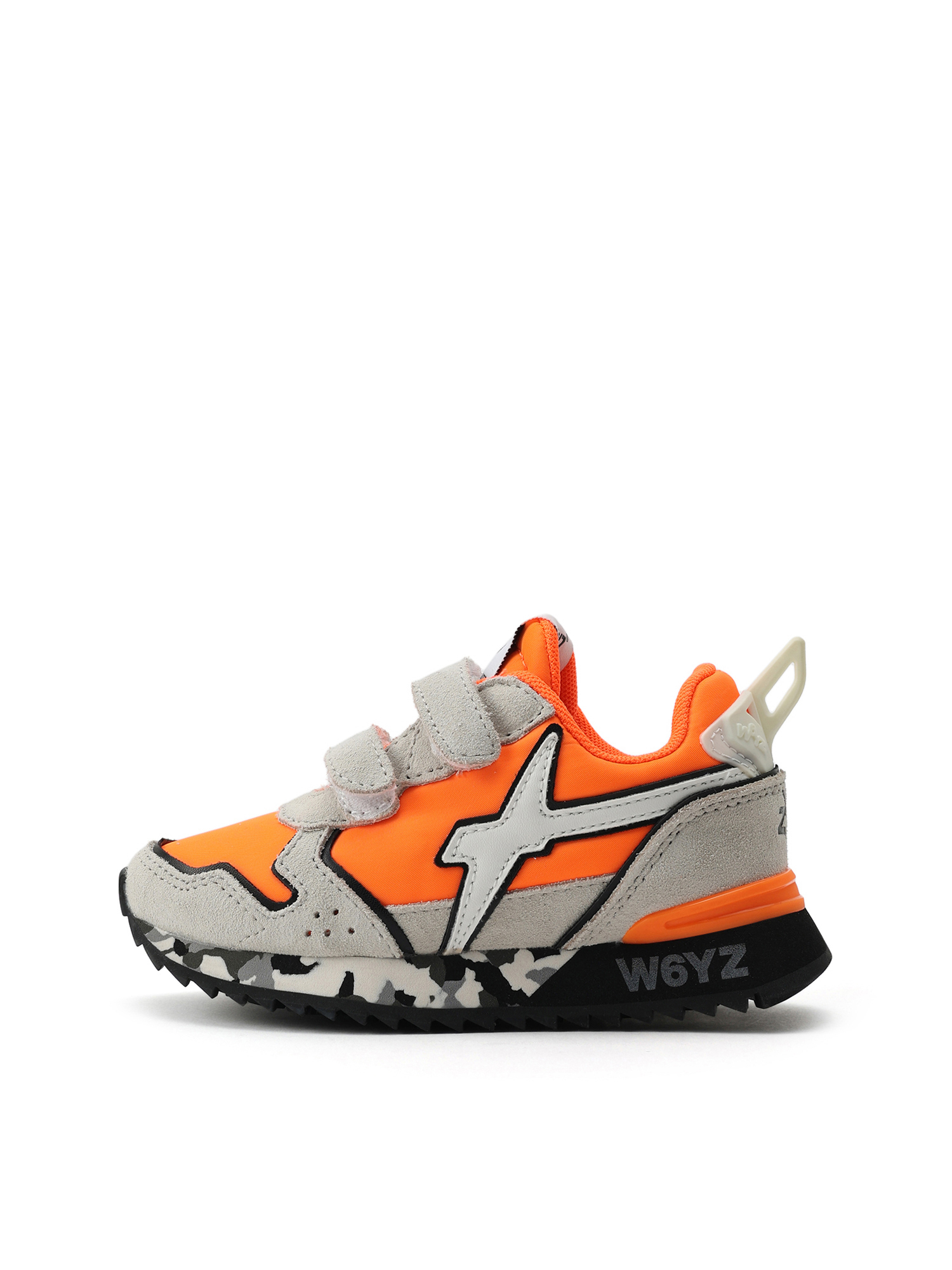 Кроссовки с серыми застежками велкро, оранжевые W6YZ