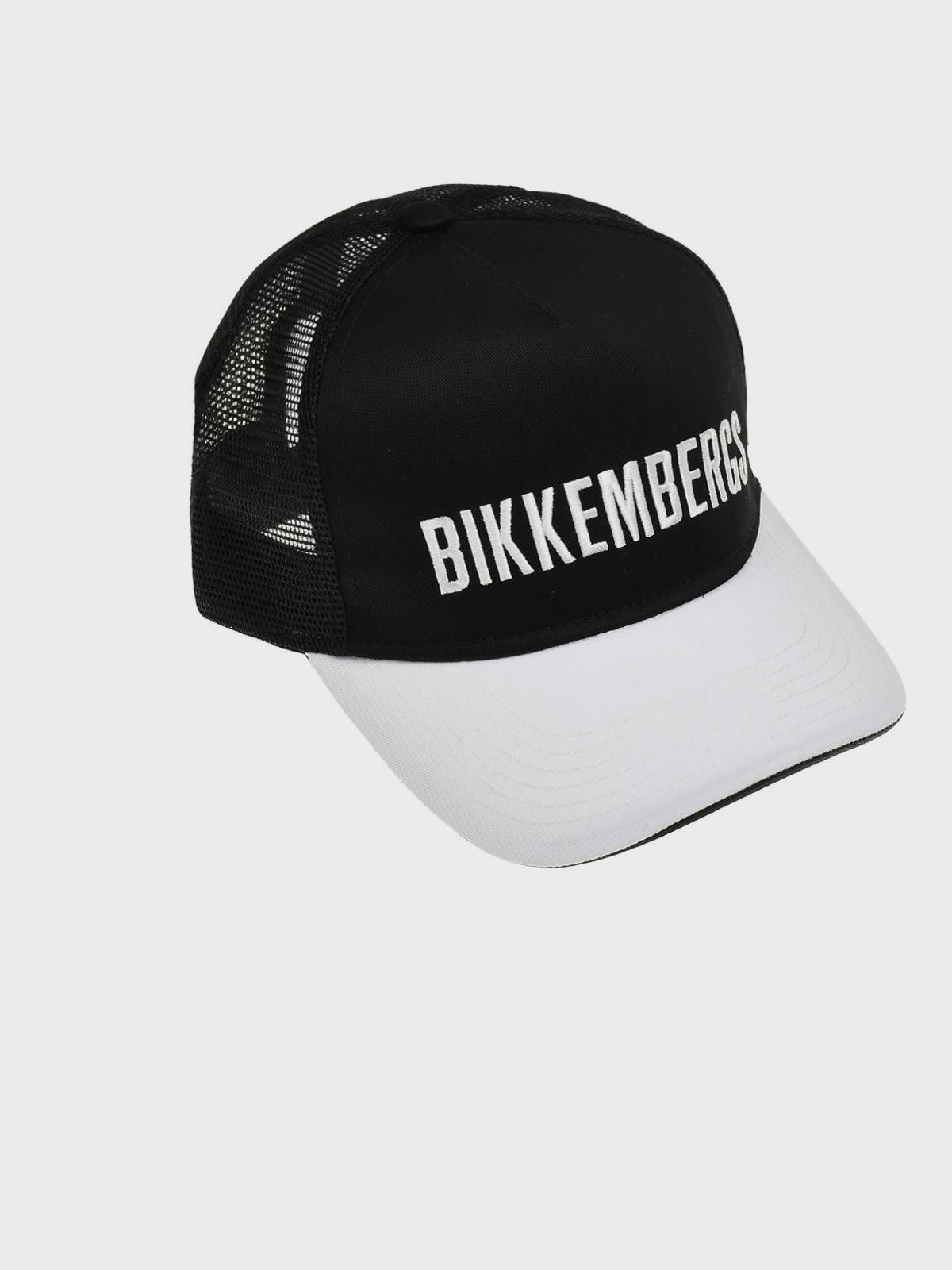 Бейсболка белым логотипом, черная Bikkembergs