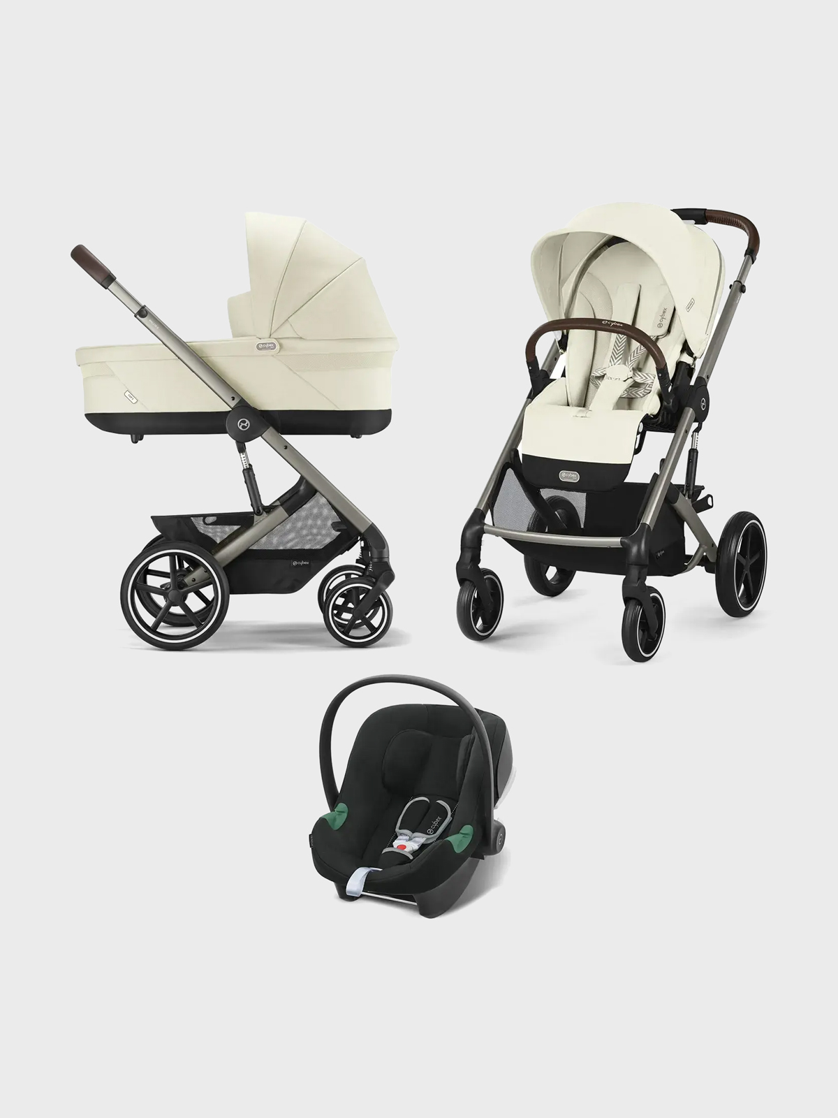 Коляска 3 в 1 Balios S Lux со спальным блоком Cot S и автокреслом Aton B2 i-Size CYBEX