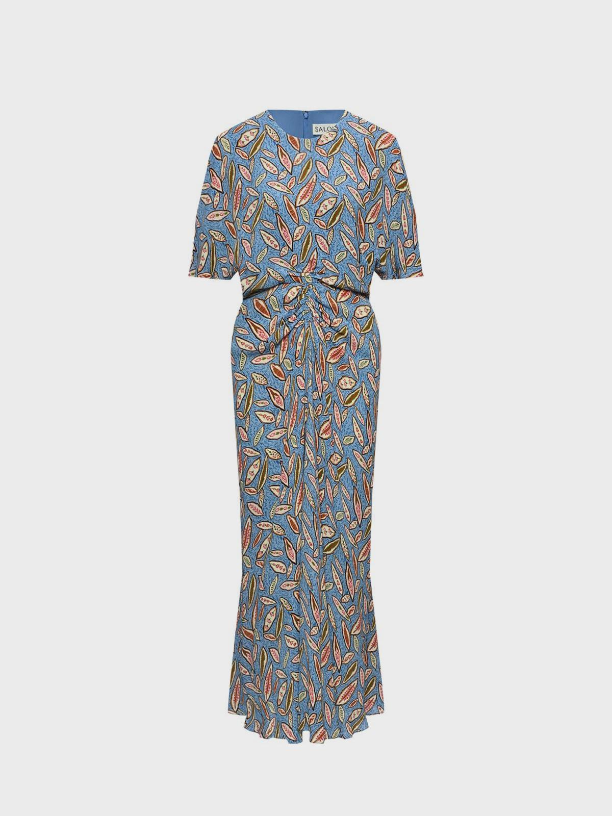 Платье MARTA, принт листочки Saloni