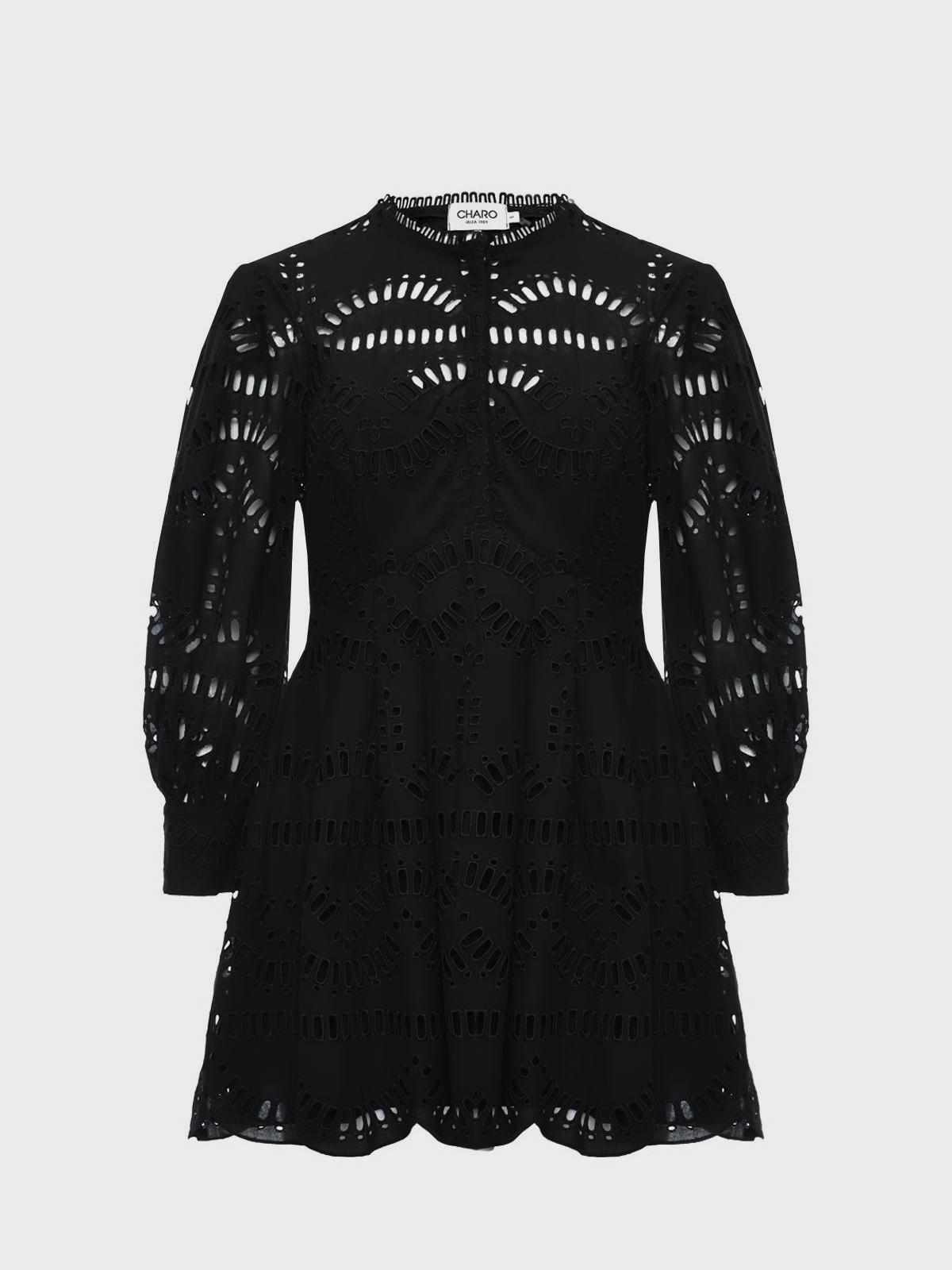 Платье с шитьем, черное Charo Ruiz