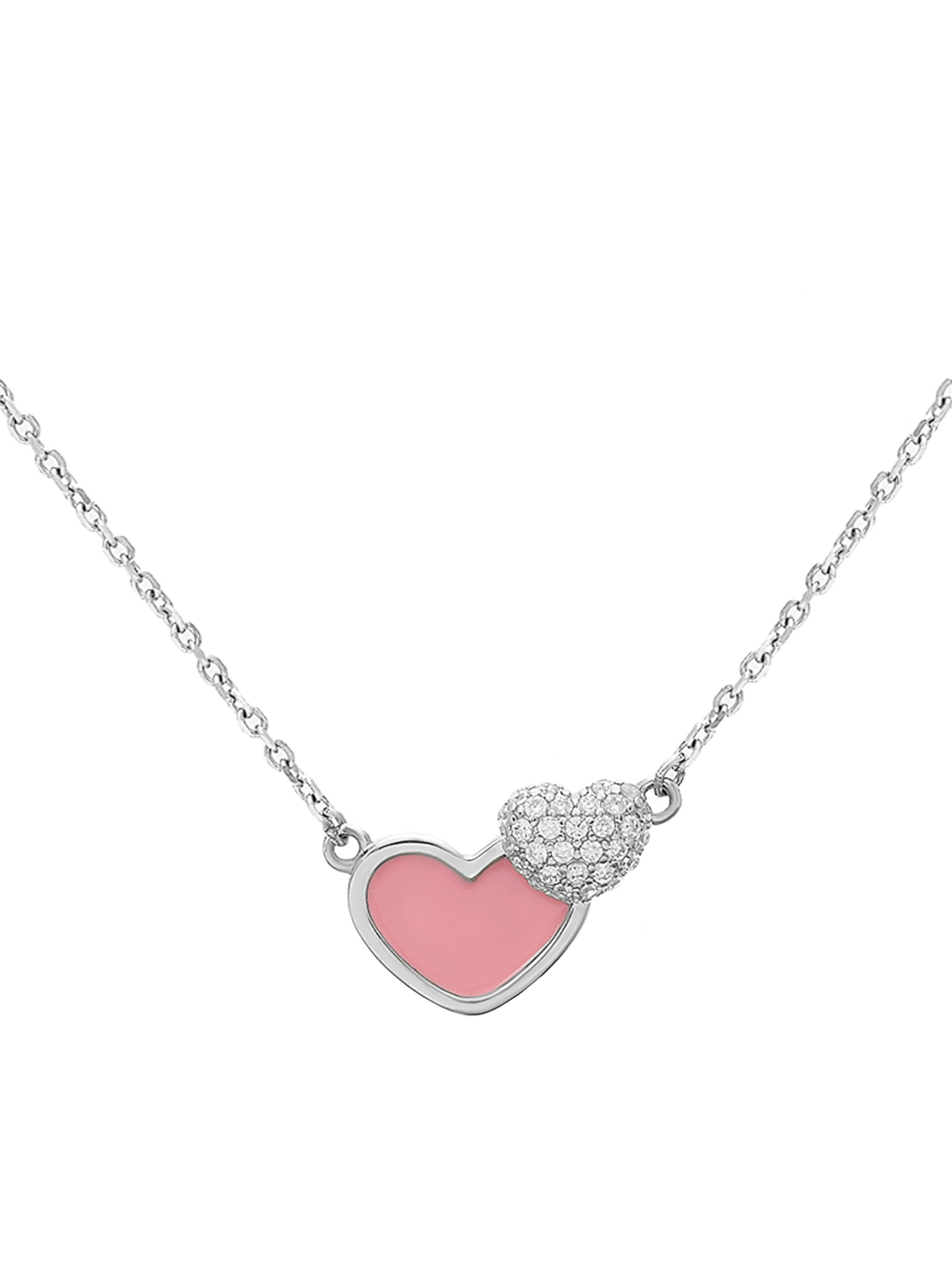 Колье "Сердце", эмаль и камни Sneak Peek