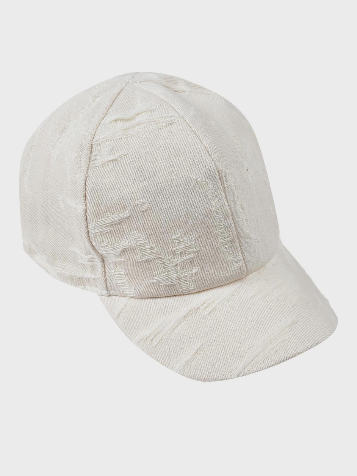 Белая кепка с эффектом потертости Catya