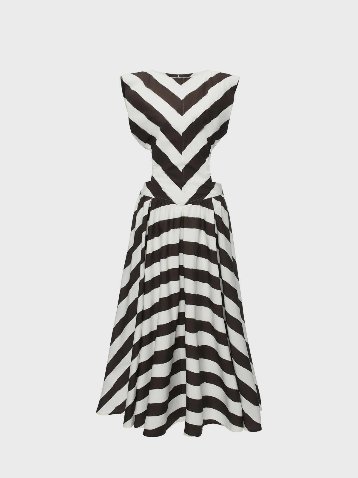 Платье в полоску с открытой спиной Philosophy Di Lorenzo Serafini