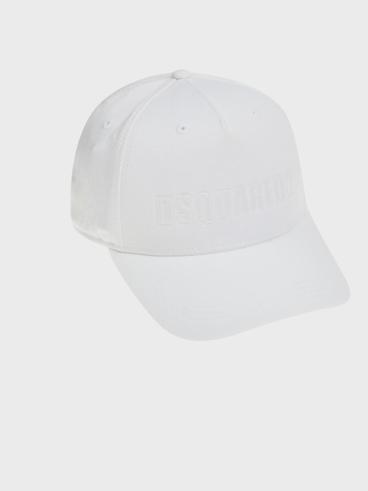 Бейсболка с лого в тон, белая Dsquared2