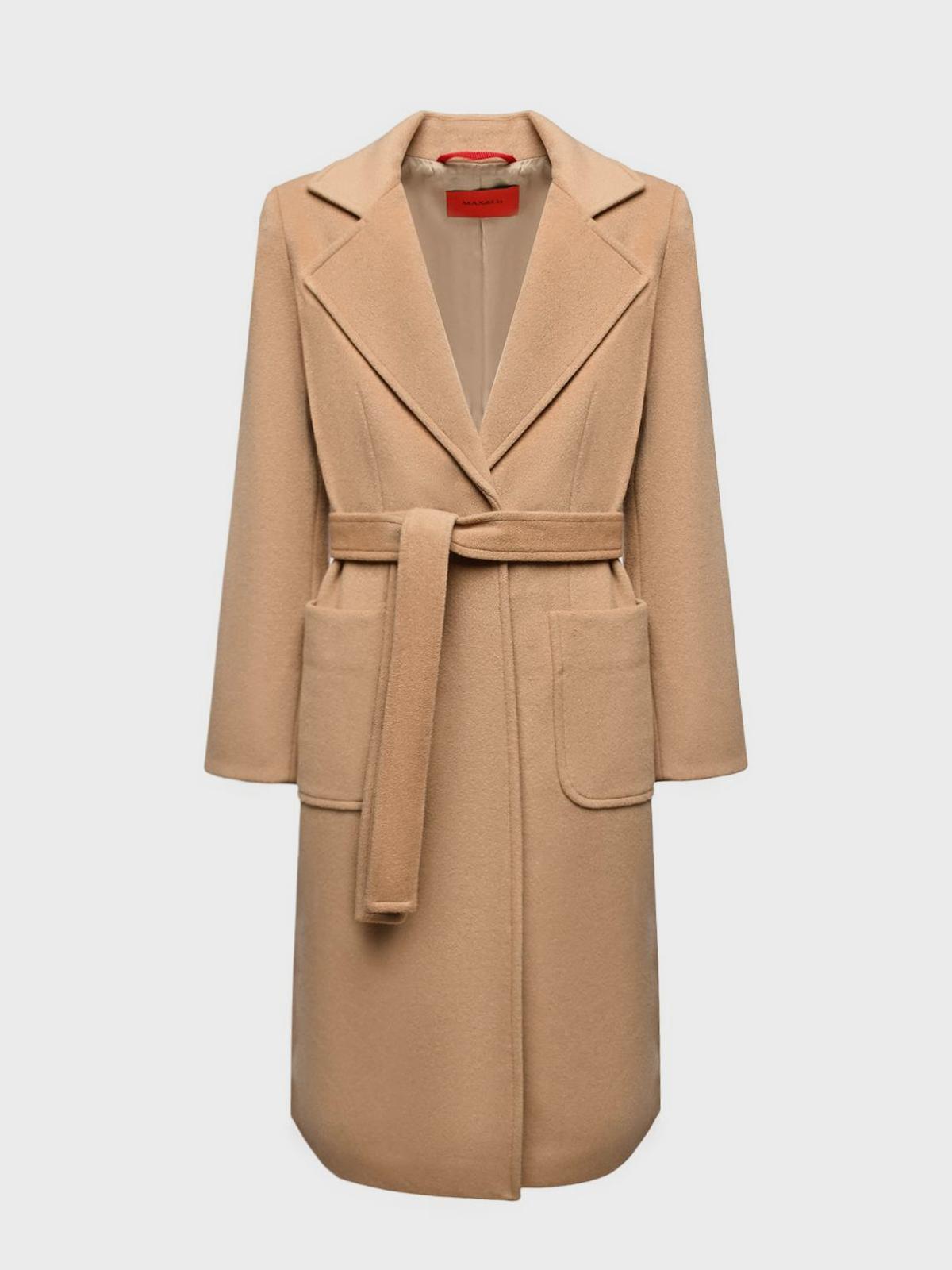 Пальто шерстяное с поясом, бежевый Max&amp;Co