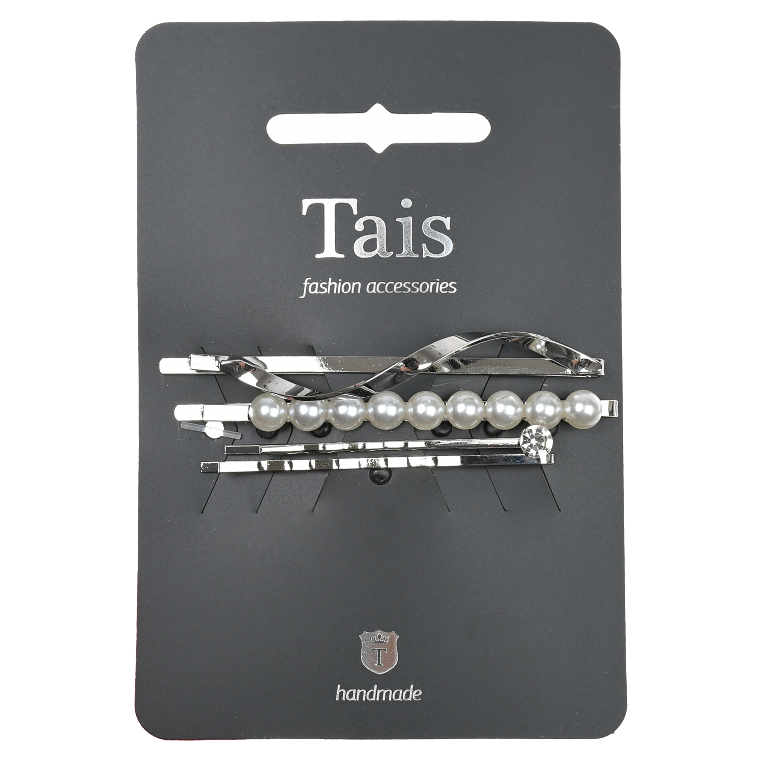 Невидимки для волос 4 шт серебряная Tais 2299₽