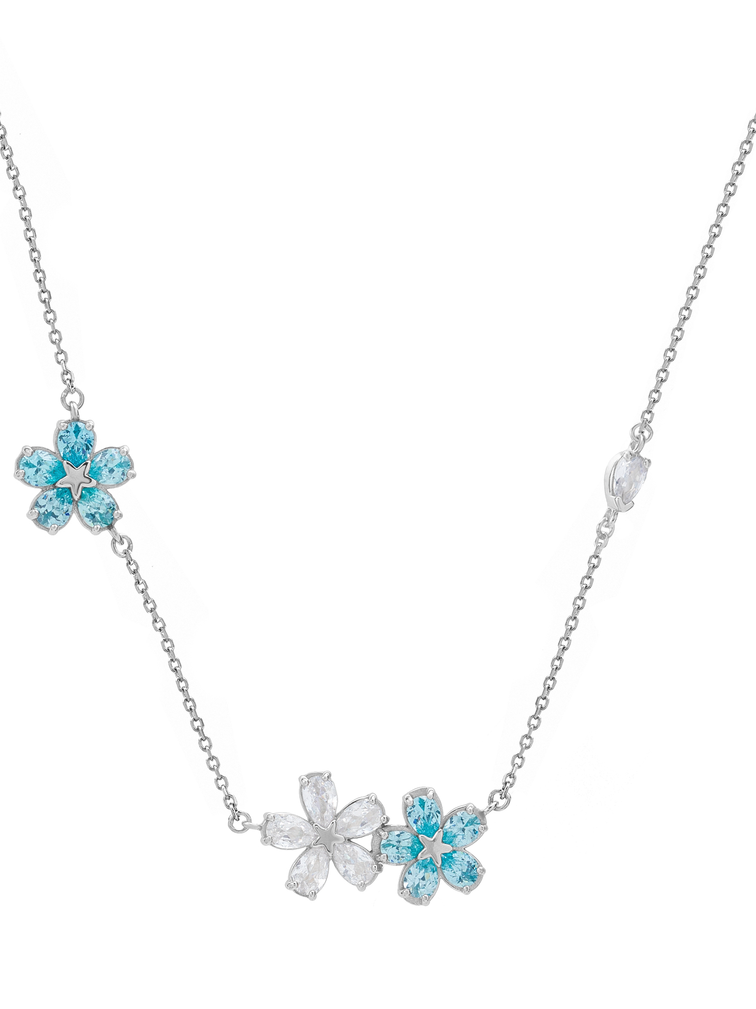 Колье с цветочками из фианитов Sneak Peek