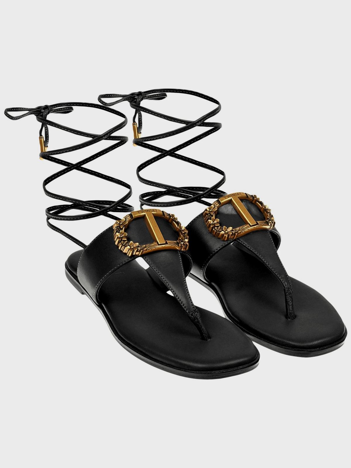 Босоножки с пряжками, черные TWINSET