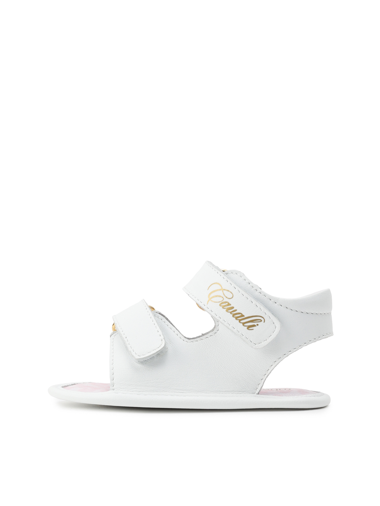 Пинетки-босоножки, белые Roberto Cavalli